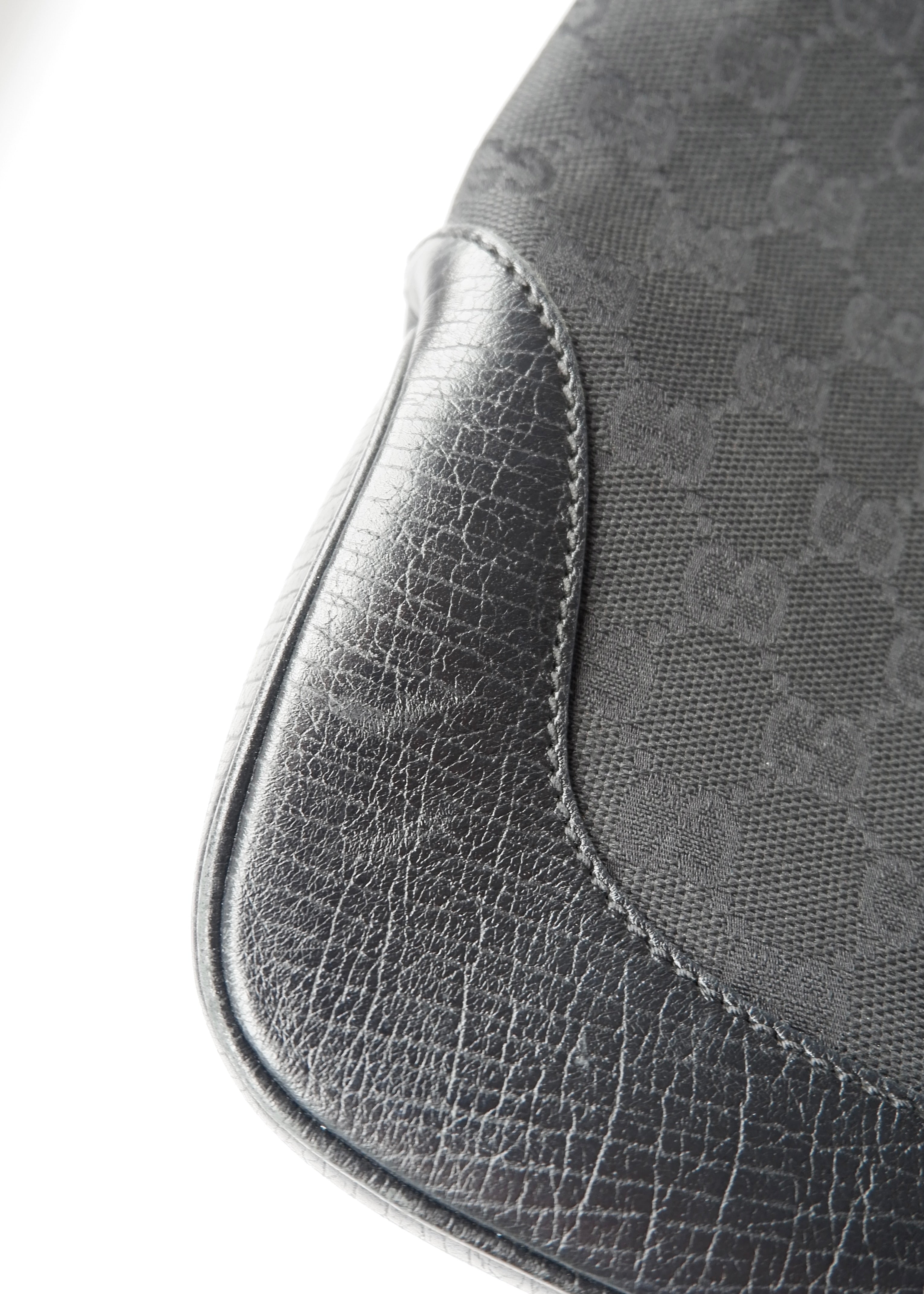 Preowned Gucci Black GG Canvas/ Leather Jackie Shoulder Bag