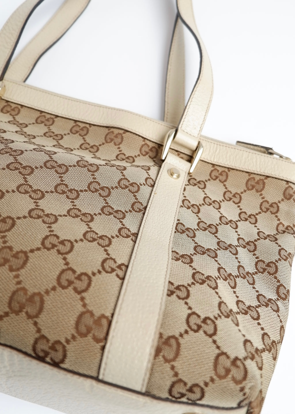 Authentic Preowned Gucci White GG Canvas Shoulder Bag