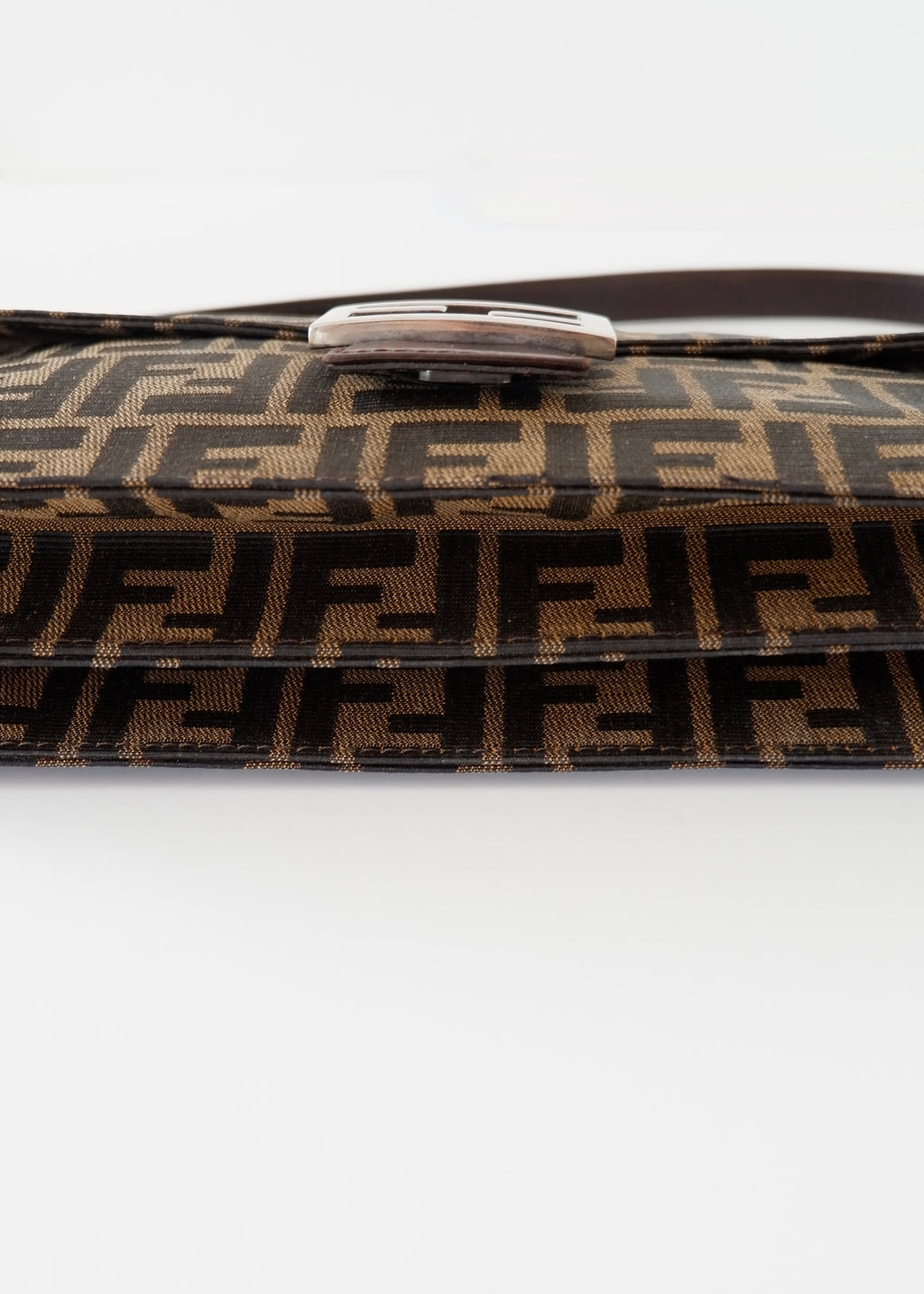 Authentic Preowned Vintage Fendi Brown Zucca Shoulder Bag