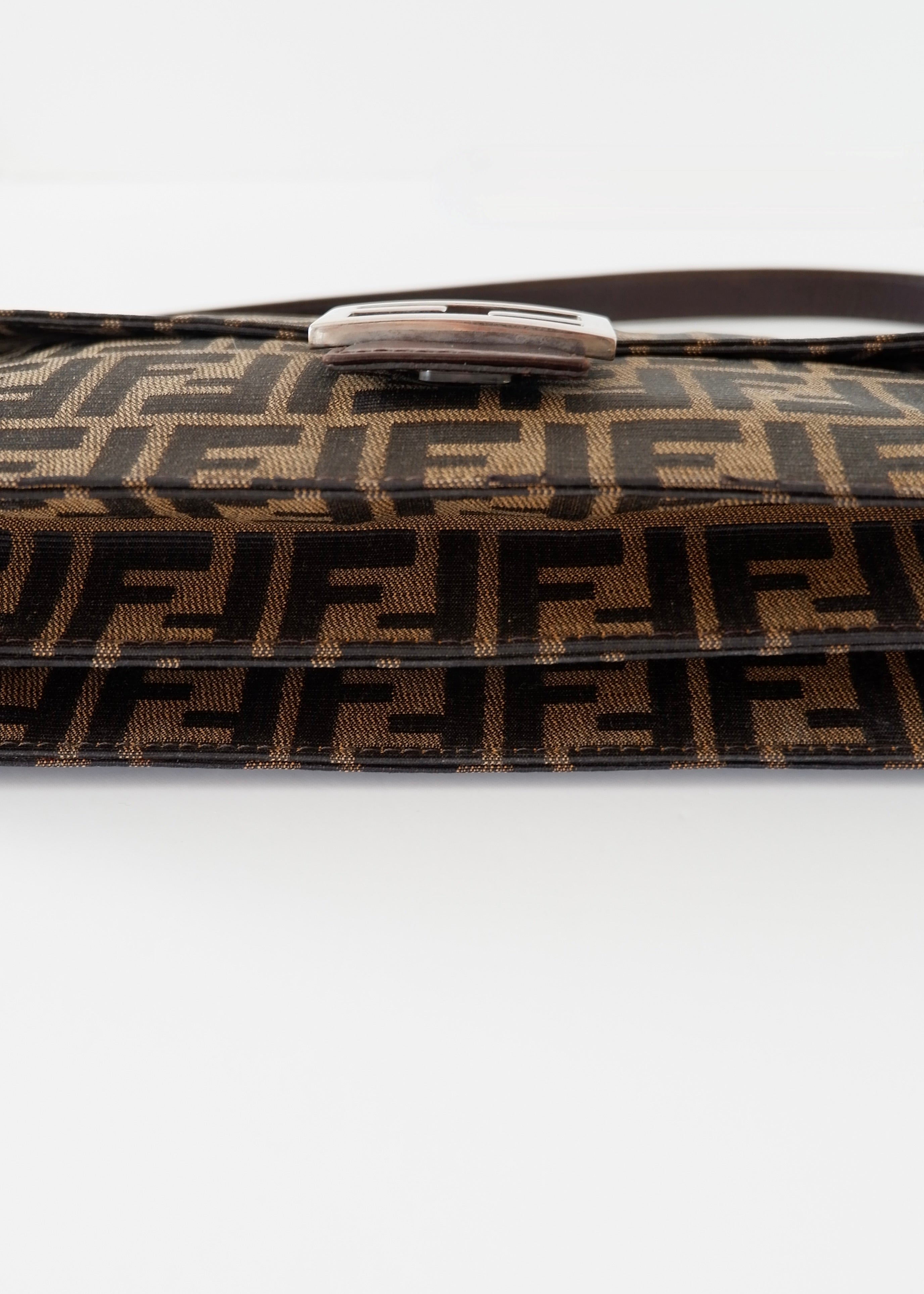 Authentic Preowned Vintage Fendi Brown Zucca Shoulder Bag