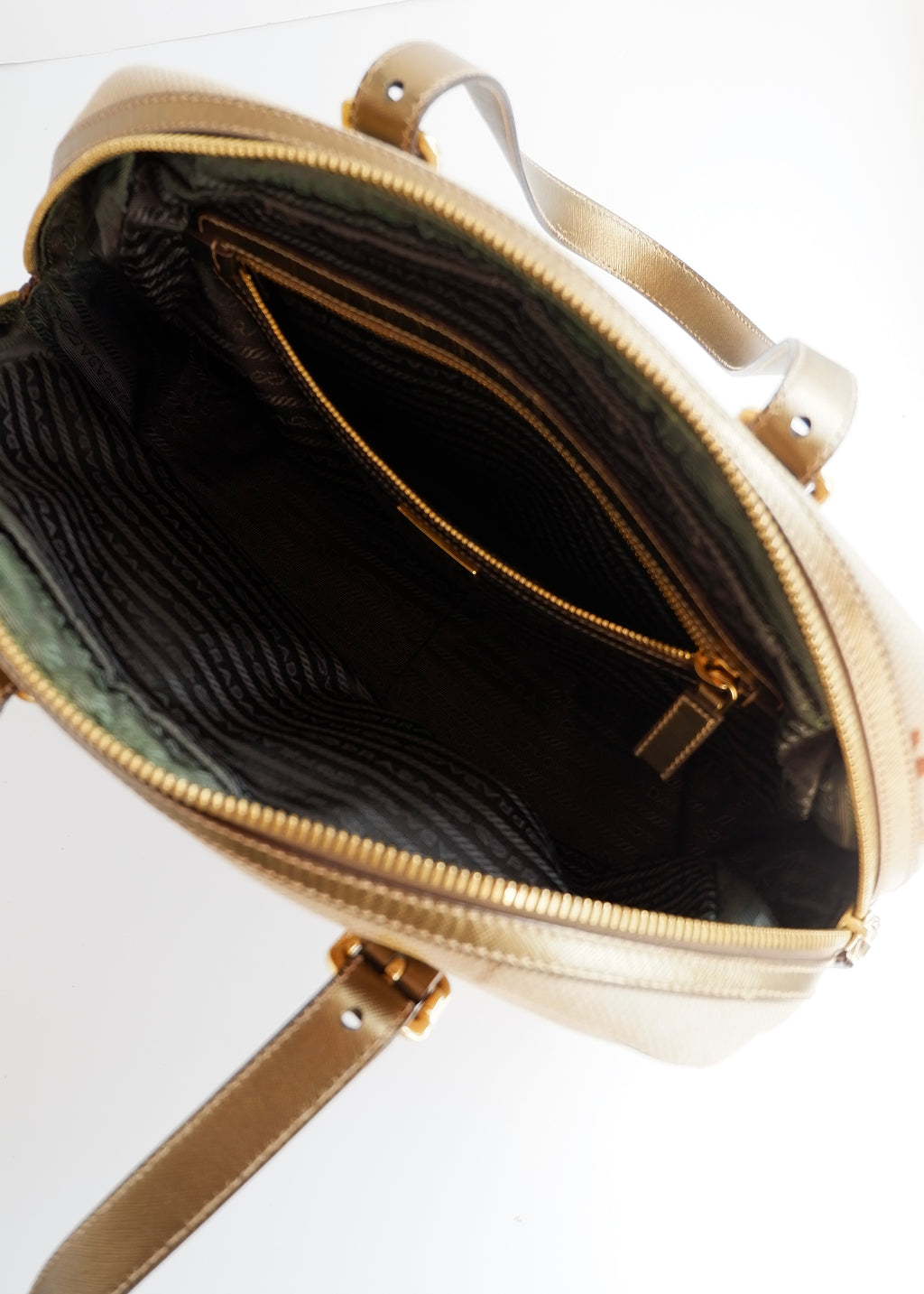 Authentique Sac Bauletto Prada St. Rose Beige/Doré d'occasion