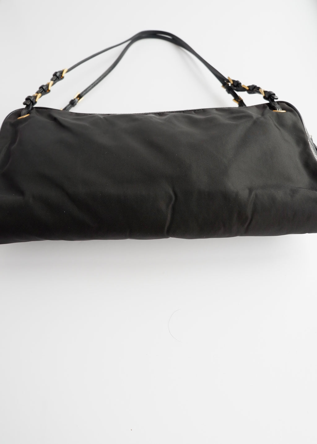 Authentic Preowned Prada Nylon/Leather Black Thin Strap Shoulder Bag GWH
