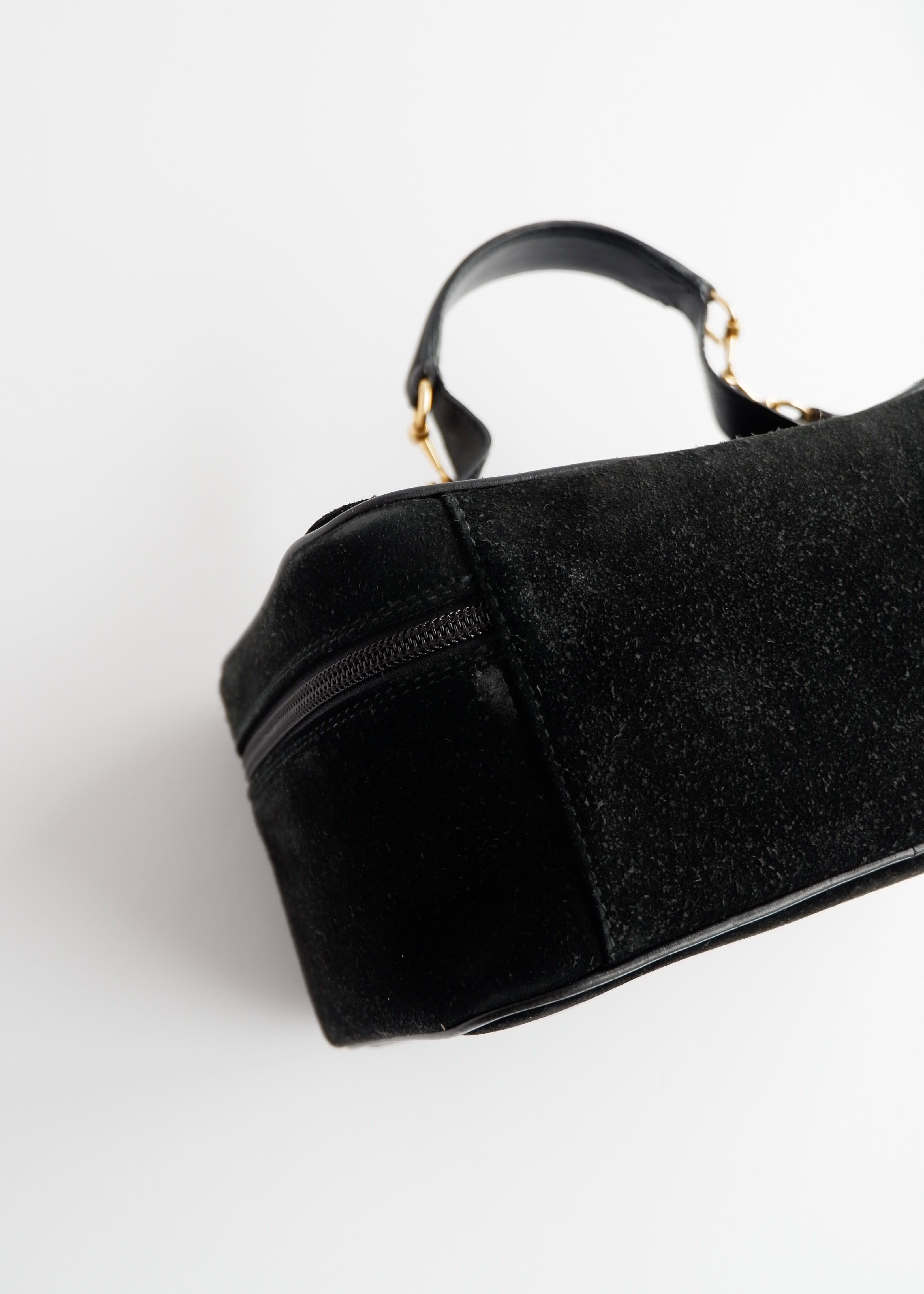 Authentic Preowned Vintage Gucci Black Suede Vanity Bag
