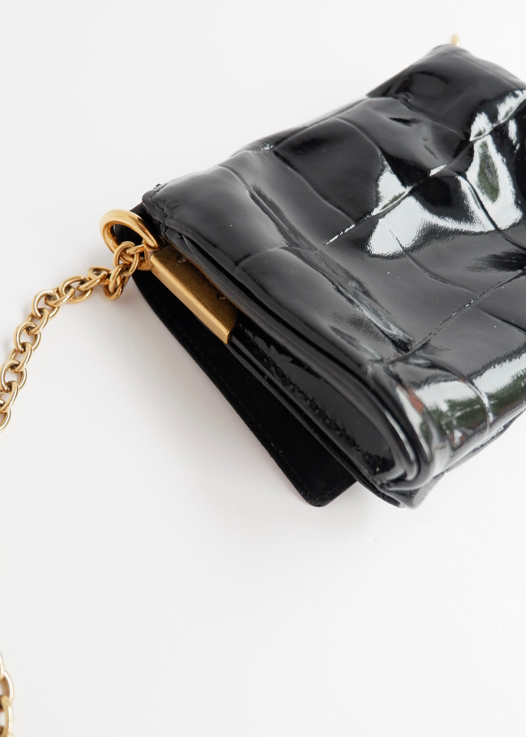 Authentic Preowned Vintage YSL (Yves Saint Laurent) Black Patent Leather Shoulder Bag GHW