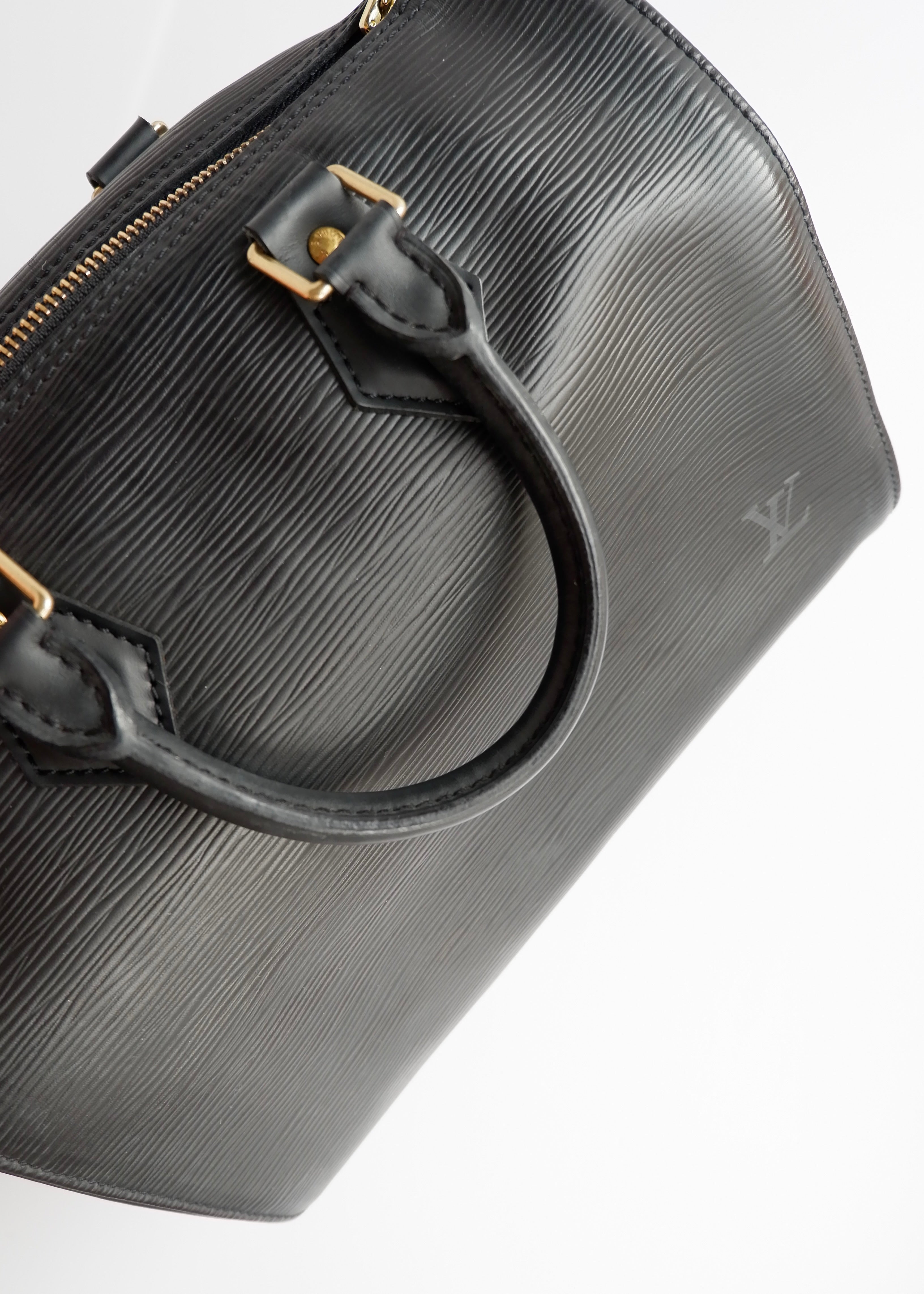 Authentic Preowned Louis Vuitton Black Epi Speedy 25