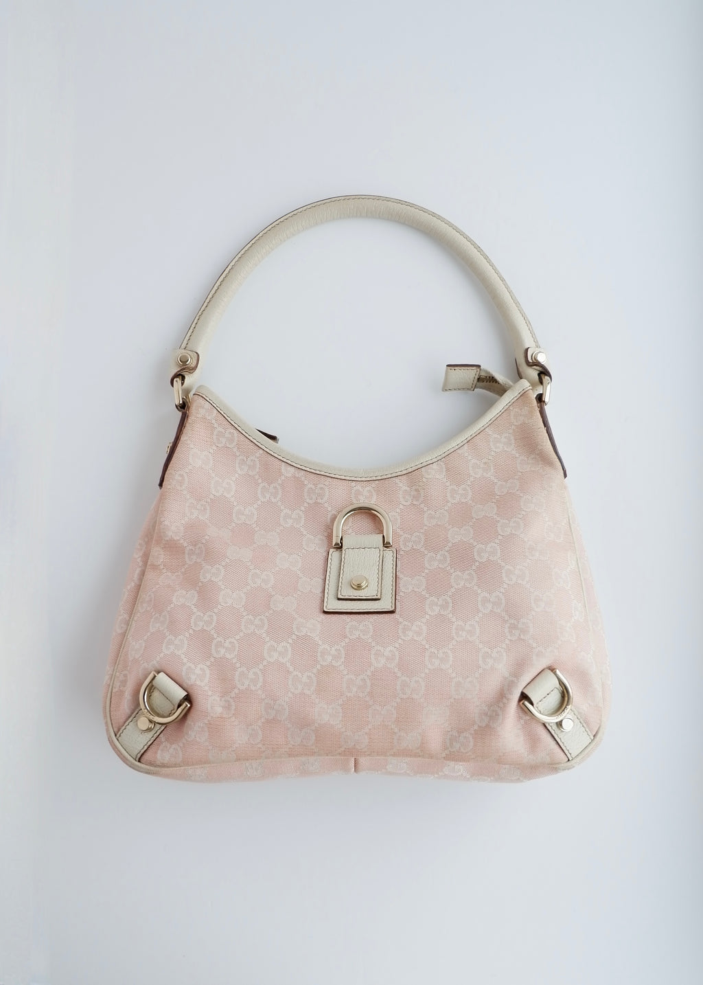 Authentic Preowned Gucci Pink/White GG Canvas Shoulder Bag
