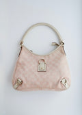 Authentic Preowned Gucci Pink/White GG Canvas Shoulder Bag