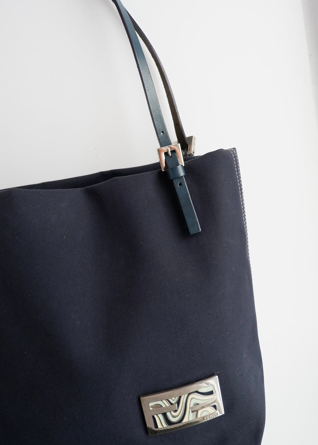 Authentic Preowned Fendi Navy Canvas FF Logo Tote Bag
