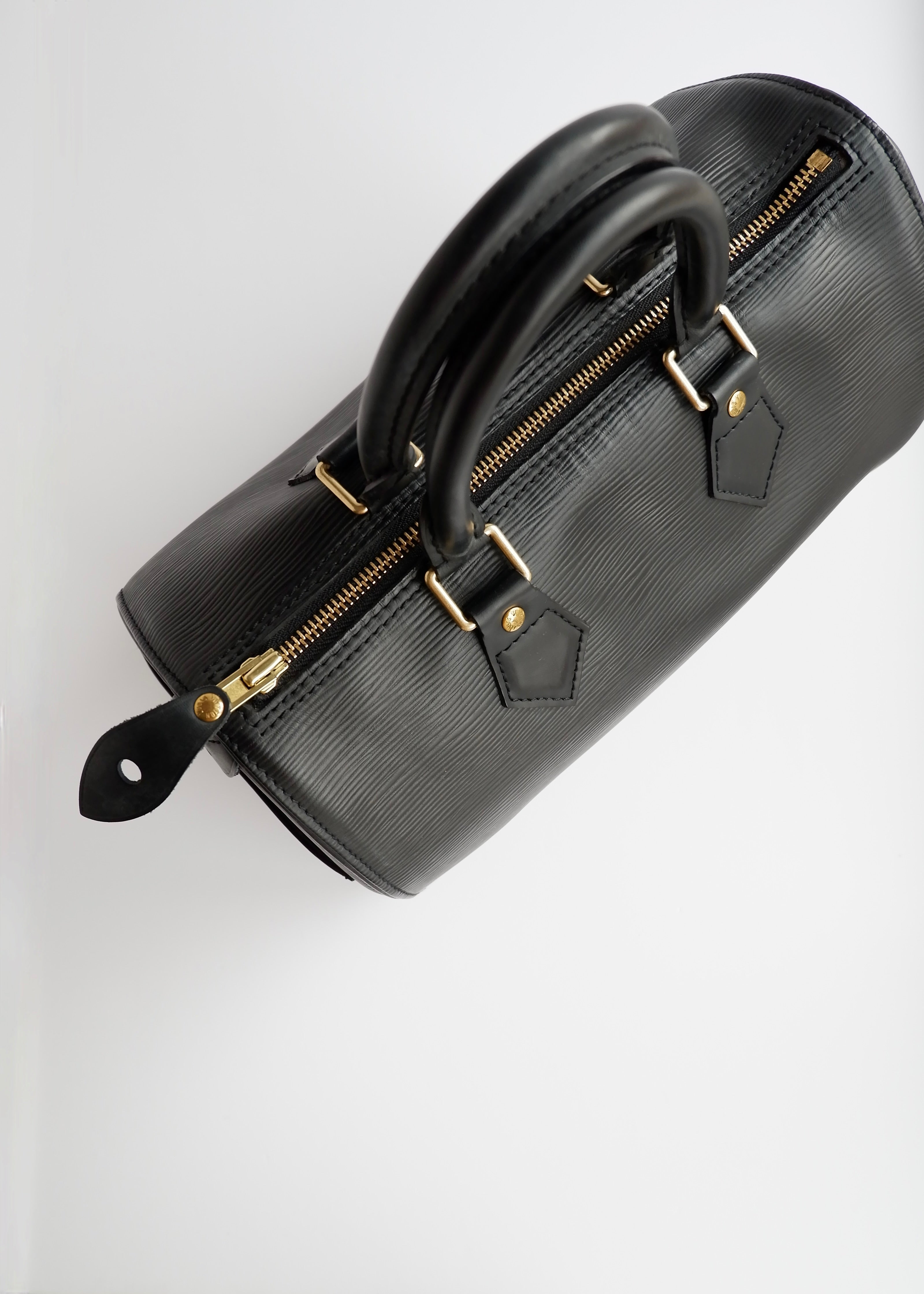 Authentic Preowned Louis Vuitton Black Epi Speedy 25
