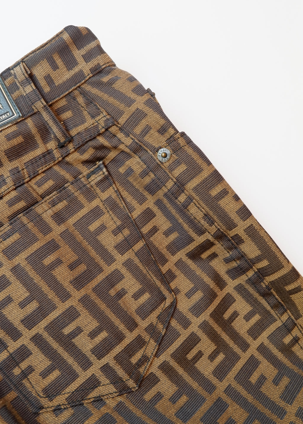 Authentic Preowned Vintage Fendi Brown Zucca Print Straight Leg Pants - S