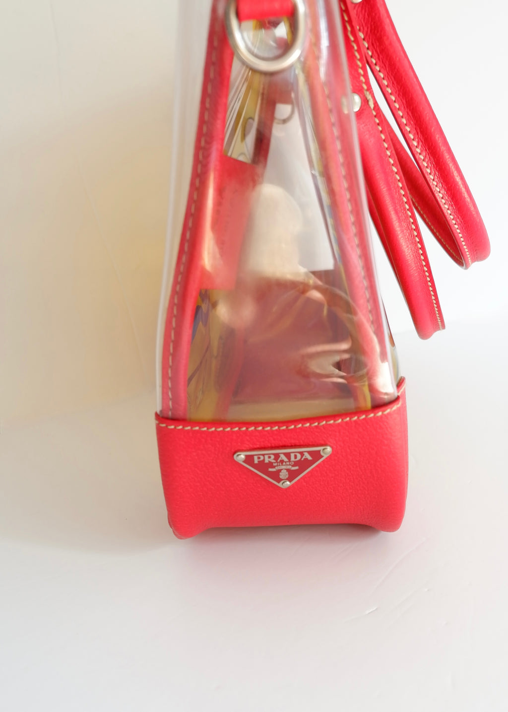 Preowned Prada Red Canvas/ PVC Summer Pattern Tote Bag