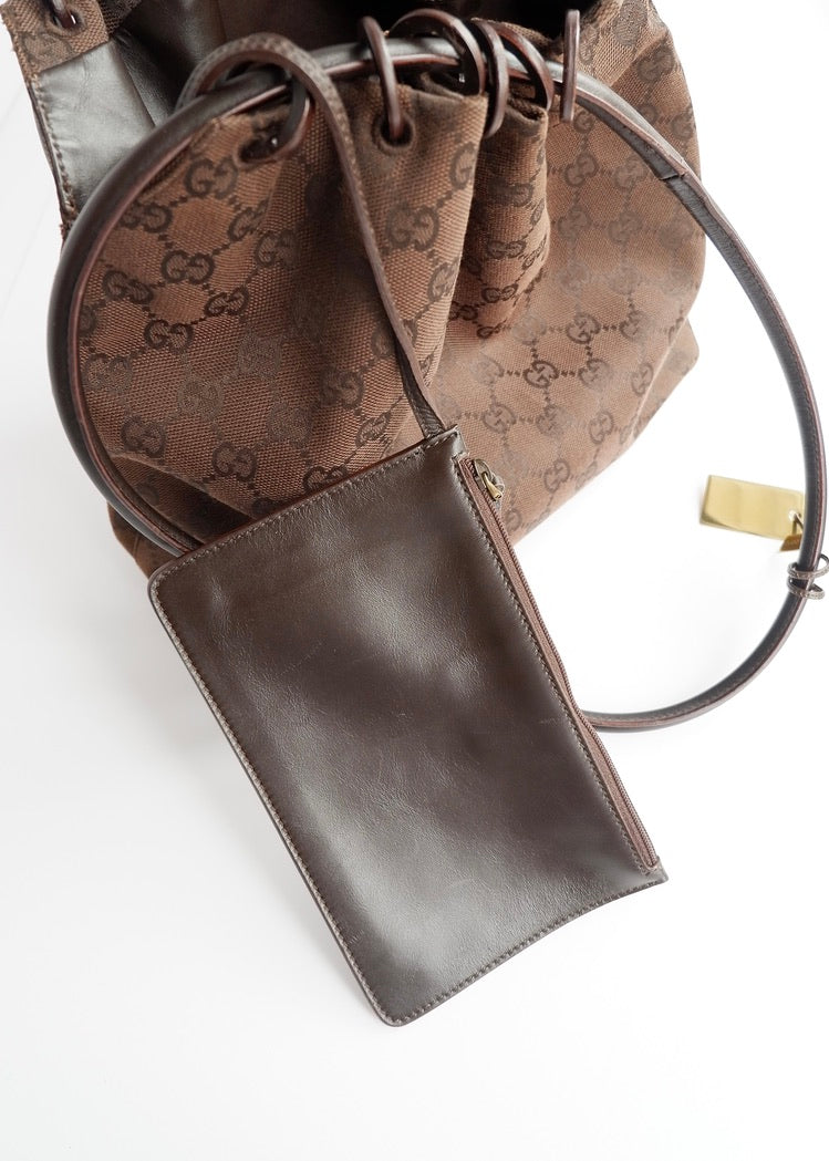 Authentic Preowned Gucci Brown GG Canvas Long Strap Shoulder Bag