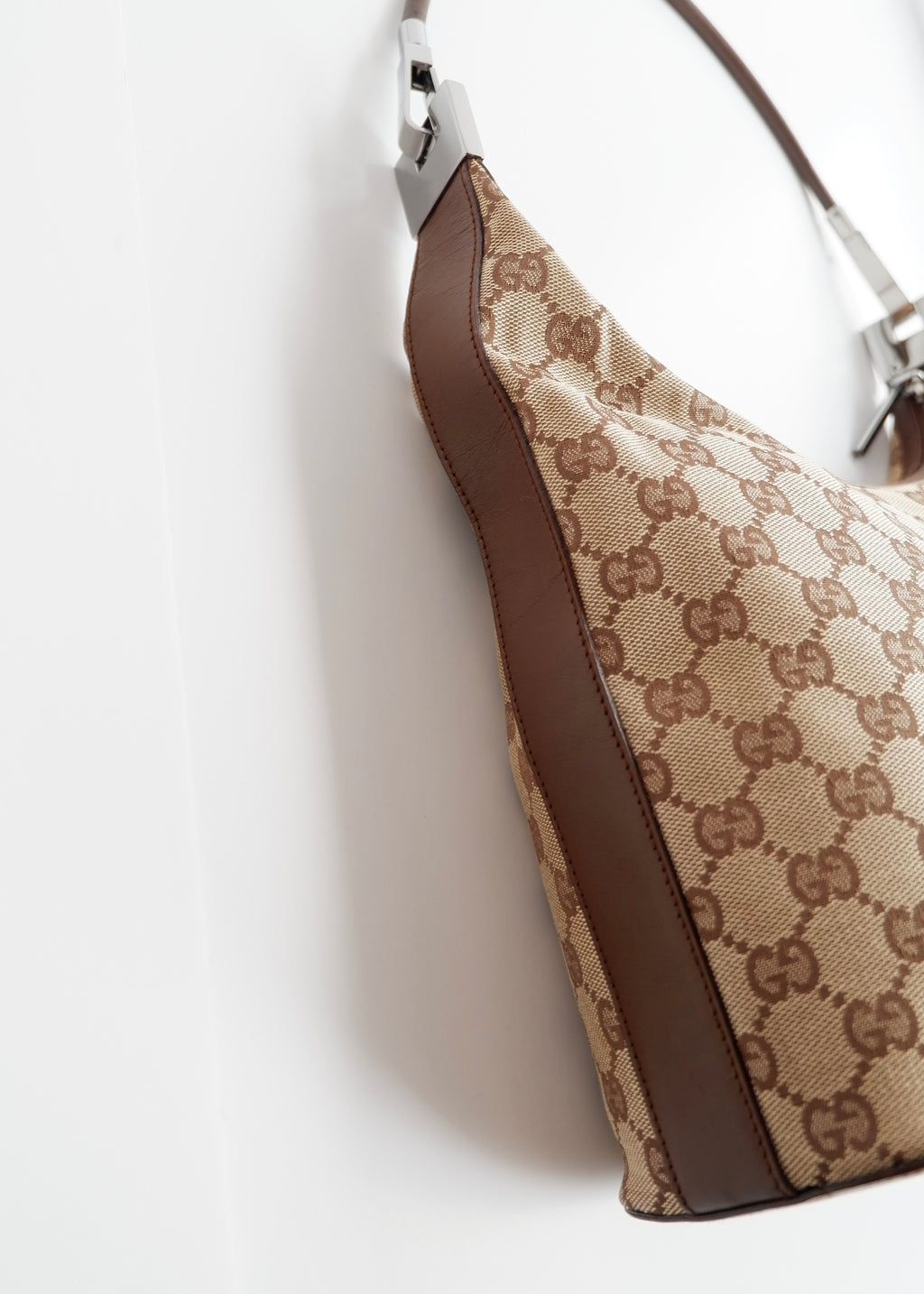 Preowned Gucci Brown GG Canvas Shoulder Bag