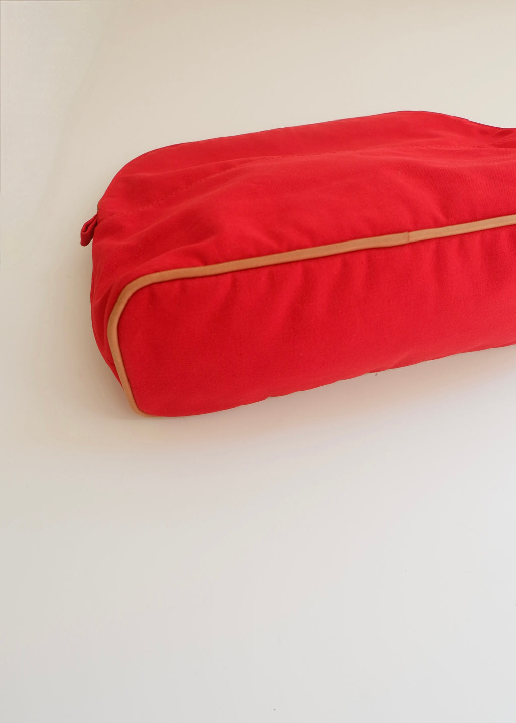 Preowned Hermes Red Canvas Boldie Cosmetic Bag
