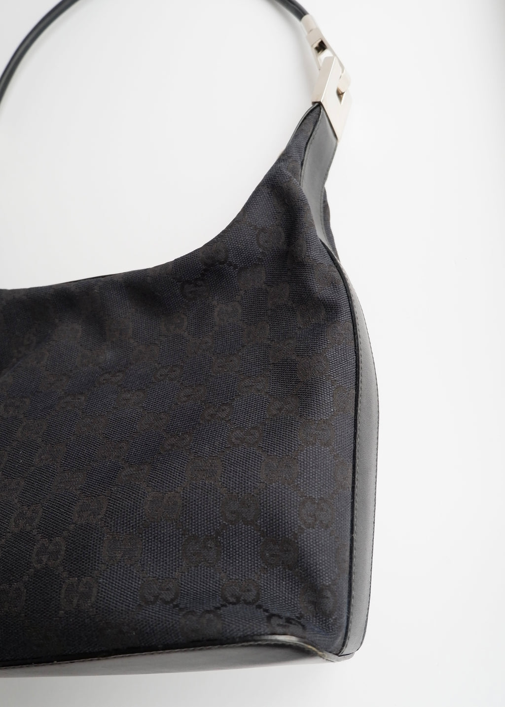 Authentic Preowned Gucci Black GG Canvas SHW Shoulder Bag