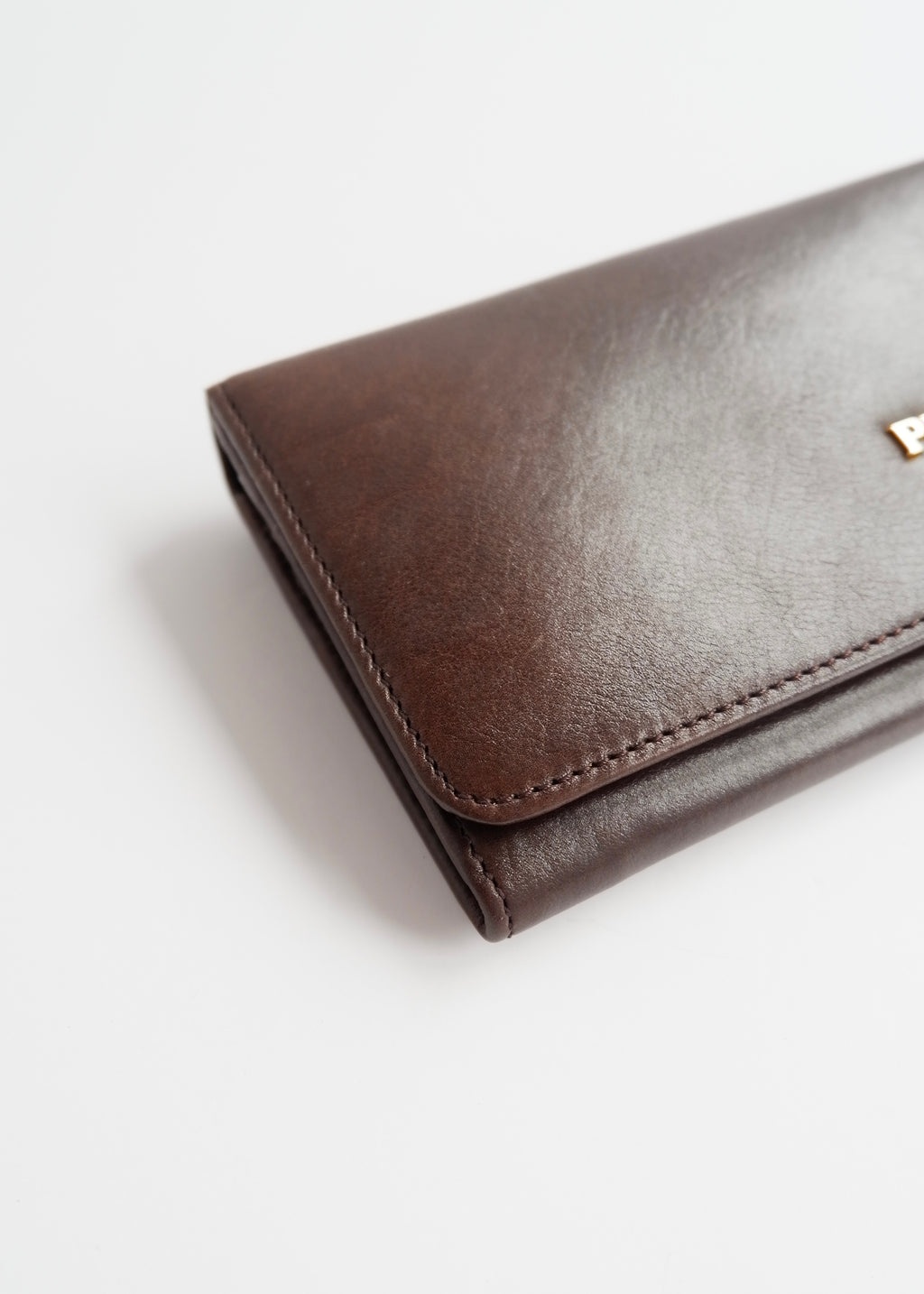 Authentic Preowned Prada Dark Brown Leather Long Wallet