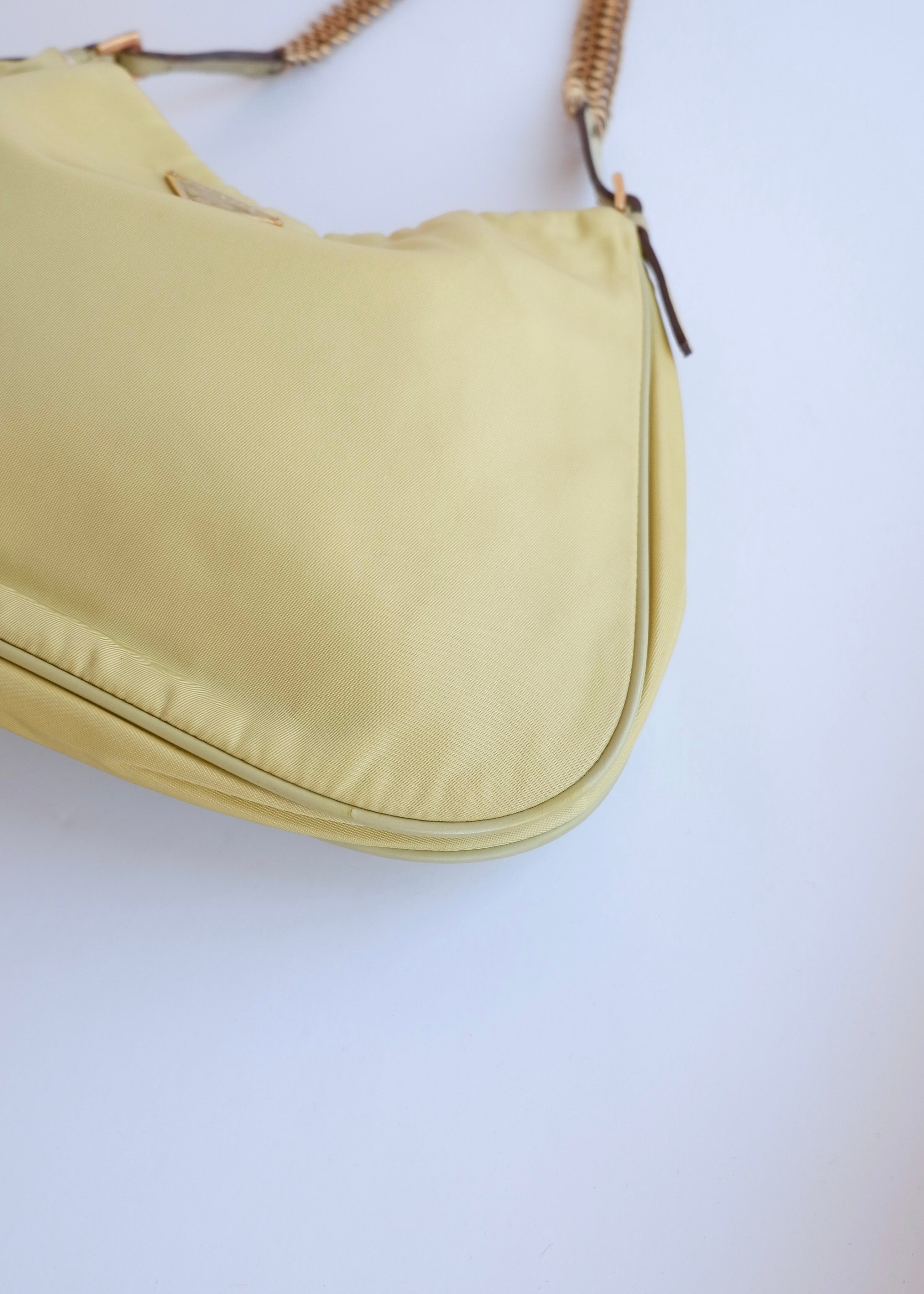 Authentic Preowned Prada Nylon Yellow Shoulder Bag