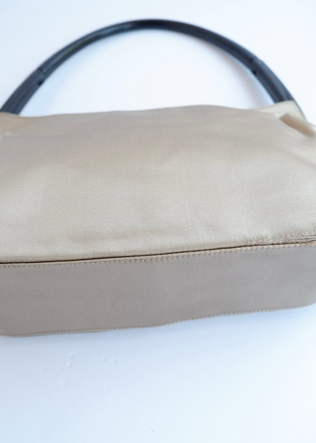 Authentic Preowned Vintage Prada Champagne Satin Shoulder Bag