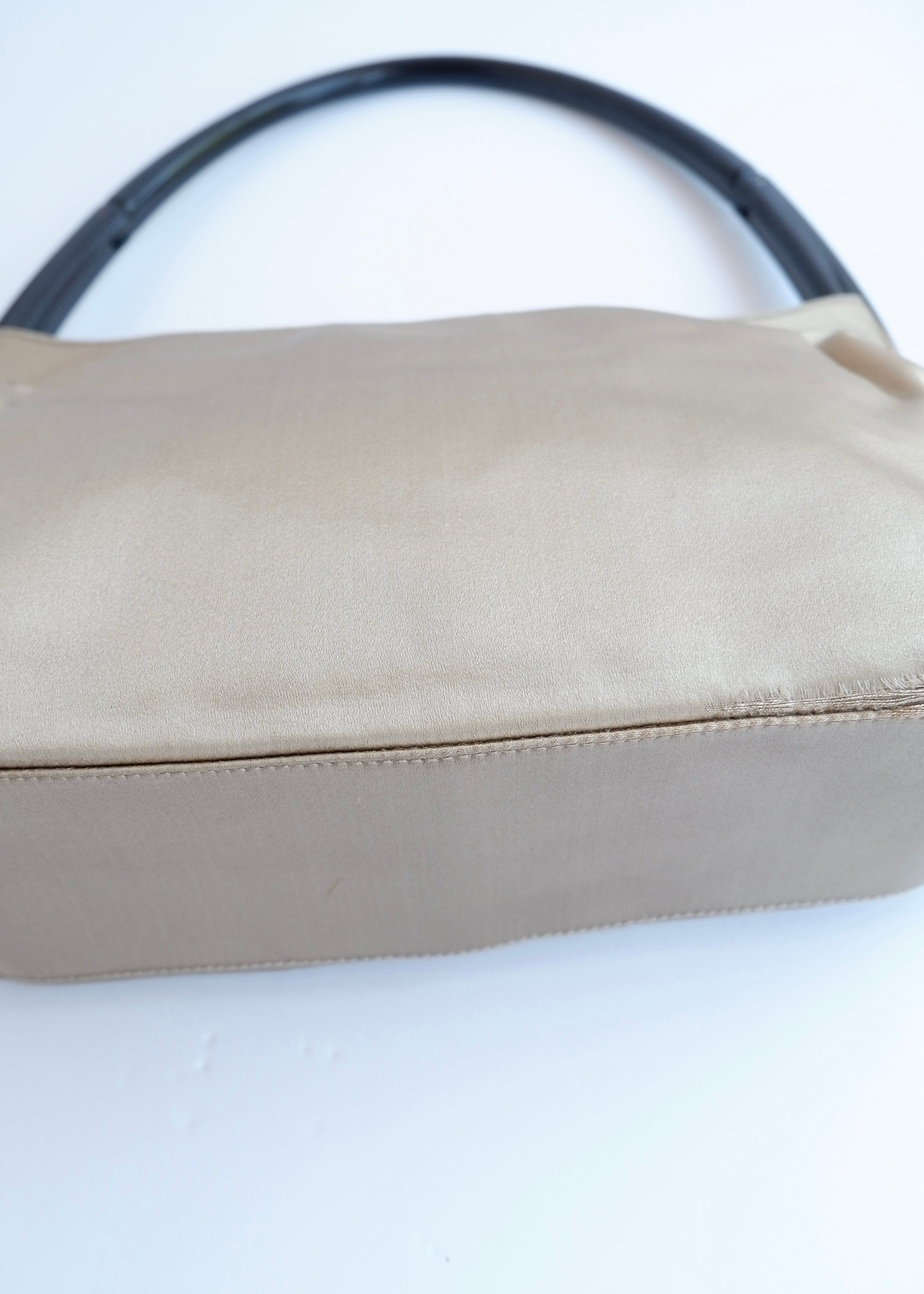 Authentic Preowned Vintage Prada Champagne Satin Shoulder Bag