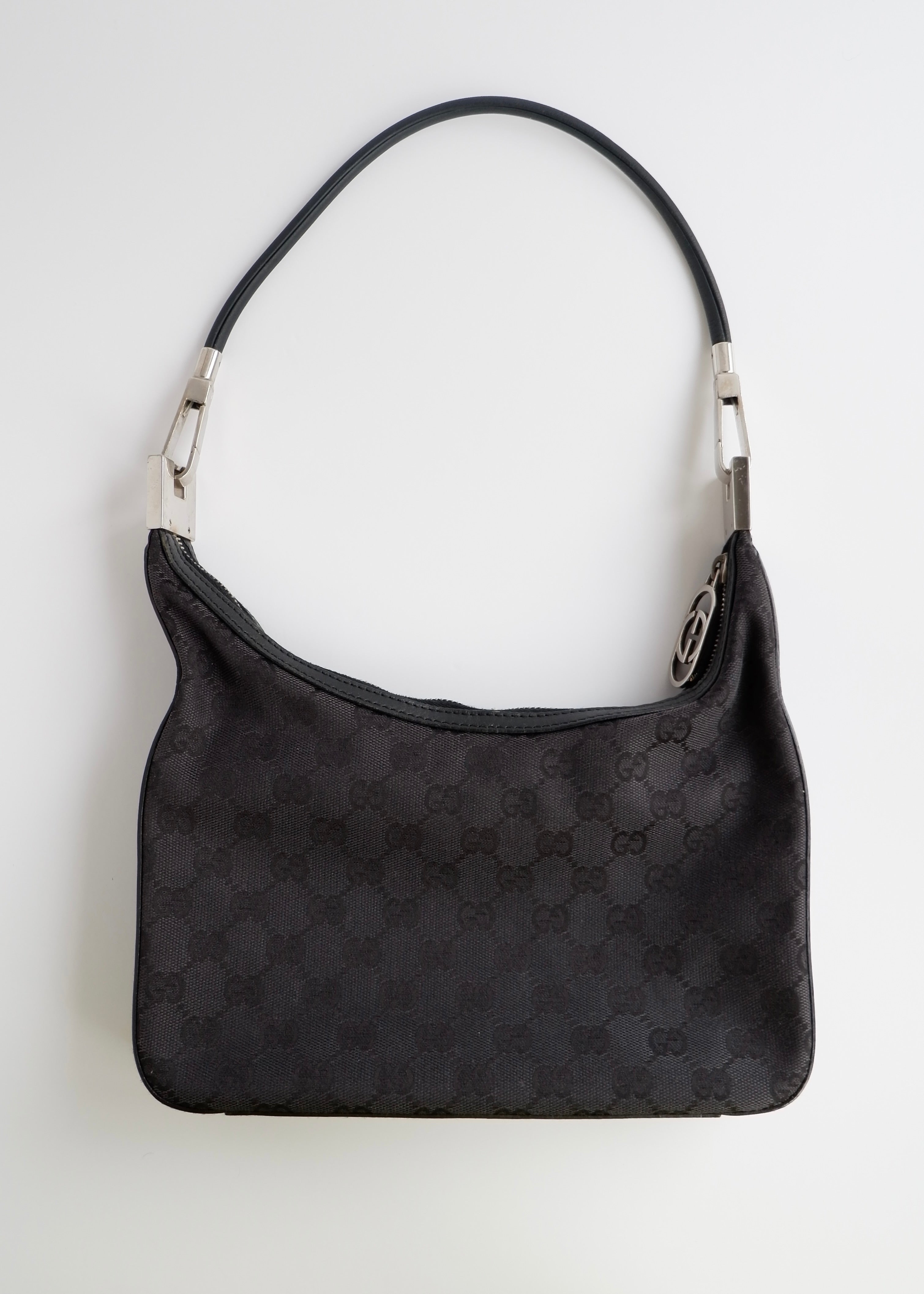 Authentic Preowned Gucci Black GG Canvas Shoulder Bag