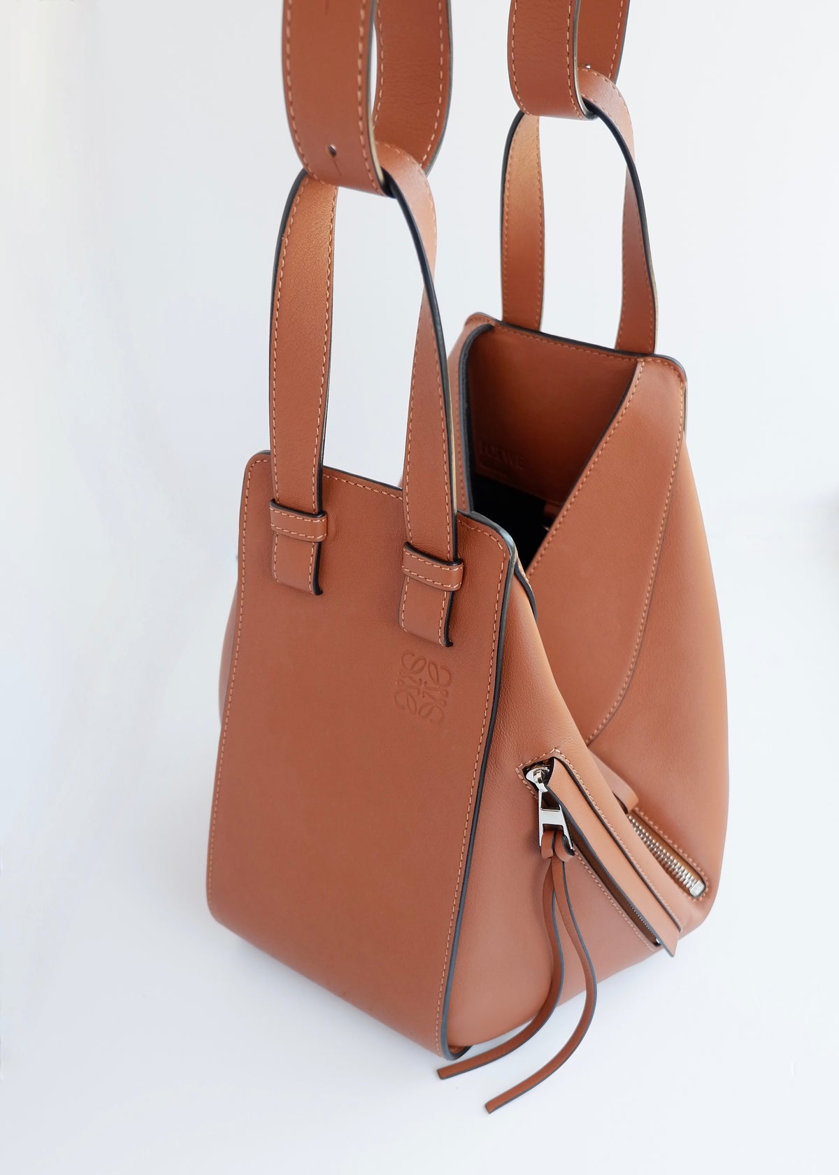 Preowned Loewe Brown Leather Hammock Bag