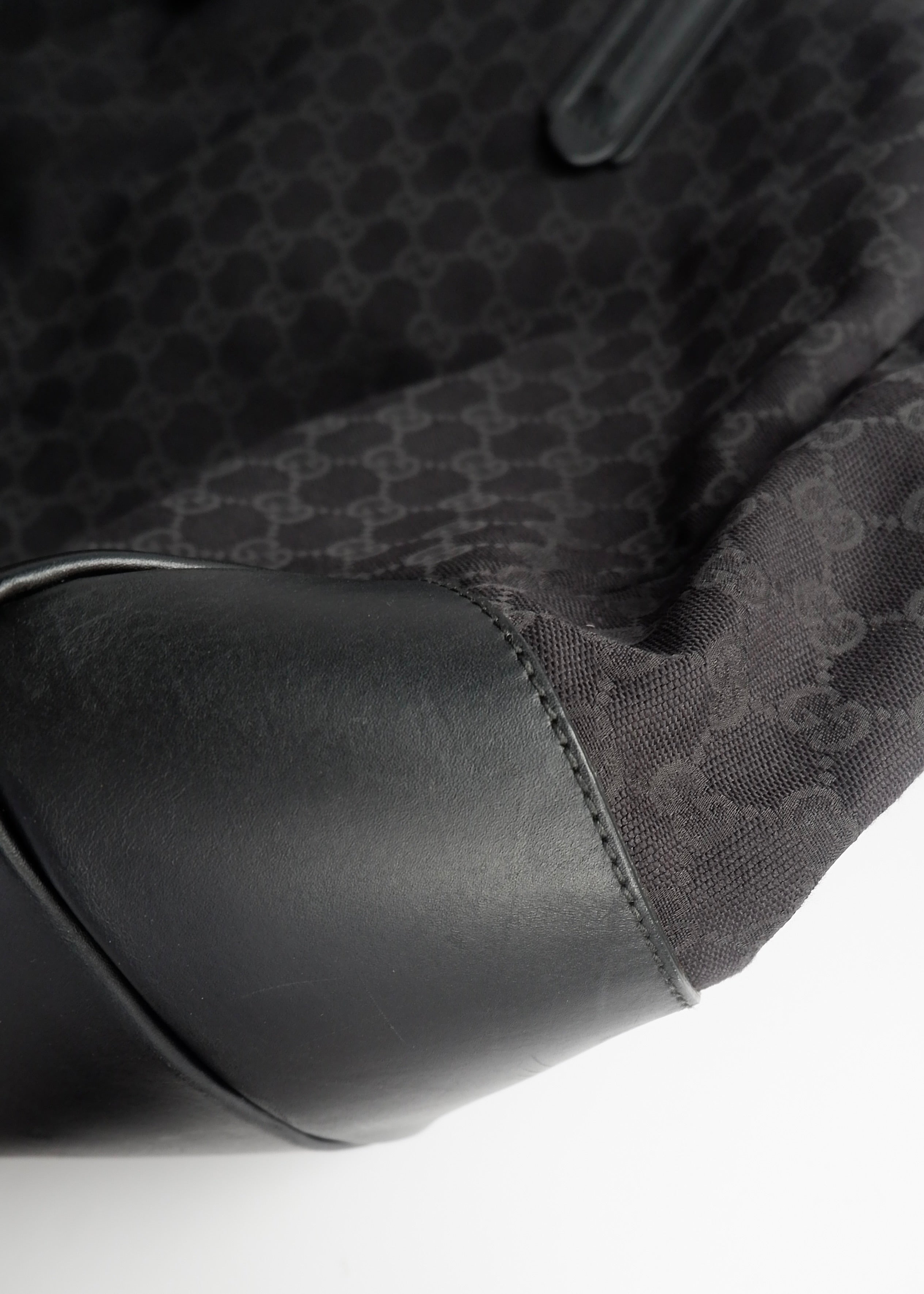 Authentic Preowned Gucci Black GG Canvas Extra Large Shoulder Tote