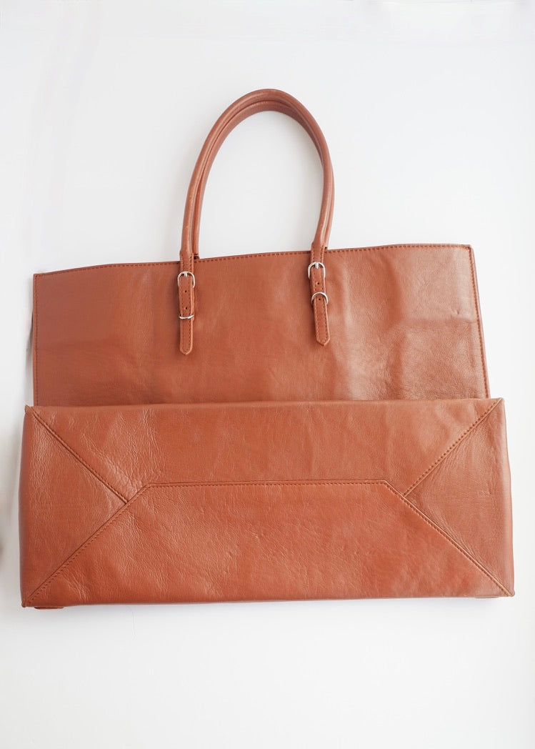 Authentic Preowned Balenciaga Brown Leather Large City Tote Bag
