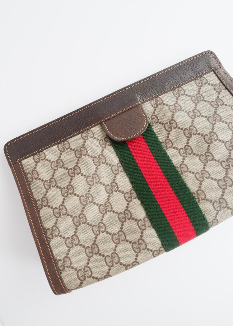 Authentic Preowned Vintage Gucci Sherry Line Clutch