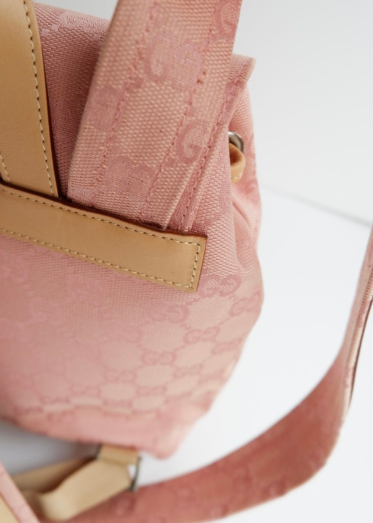 Preowned Vintage Gucci Pink GG Canvas Mini Backpack