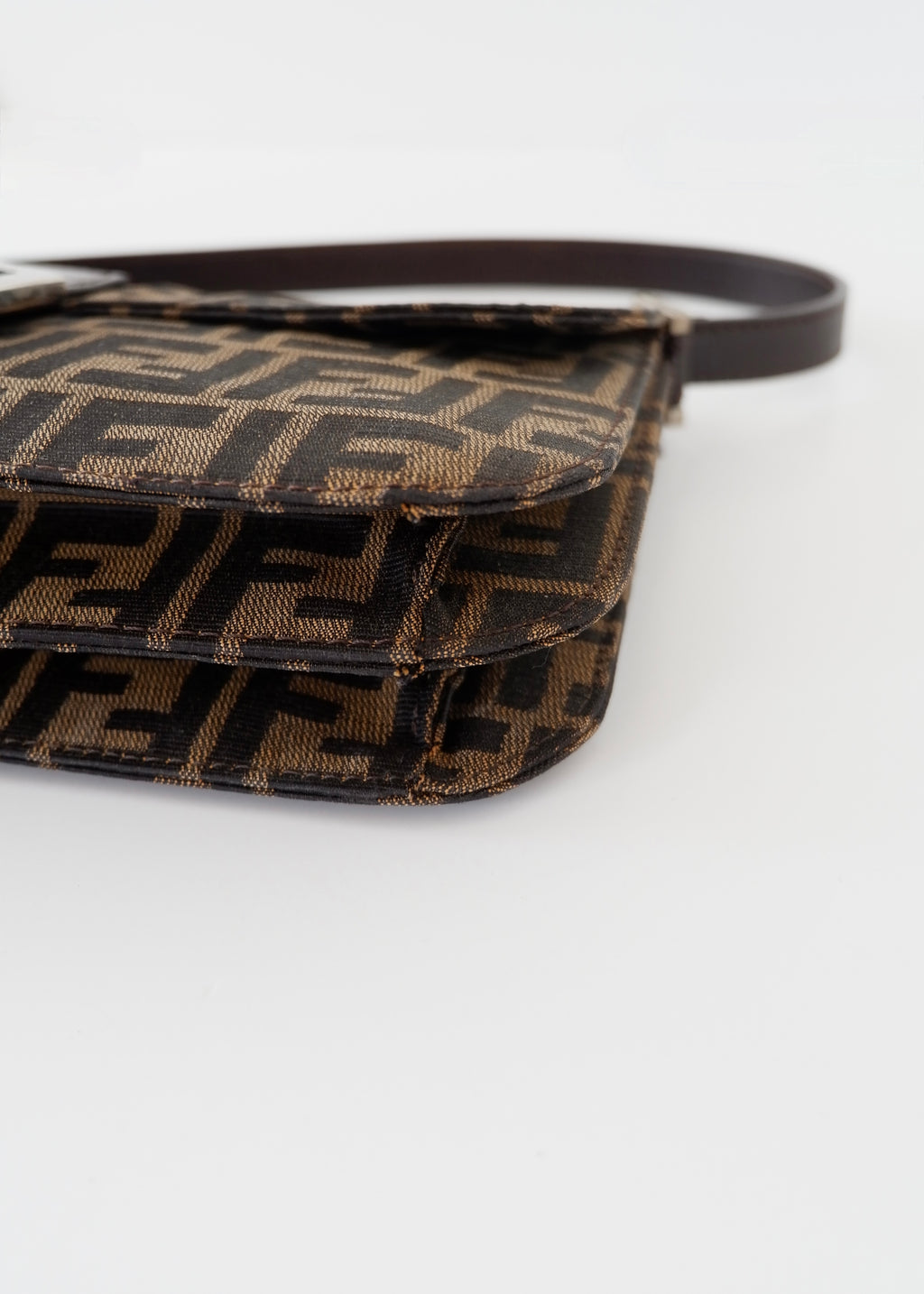 Authentic Preowned Vintage Fendi Brown Zucca Shoulder Bag