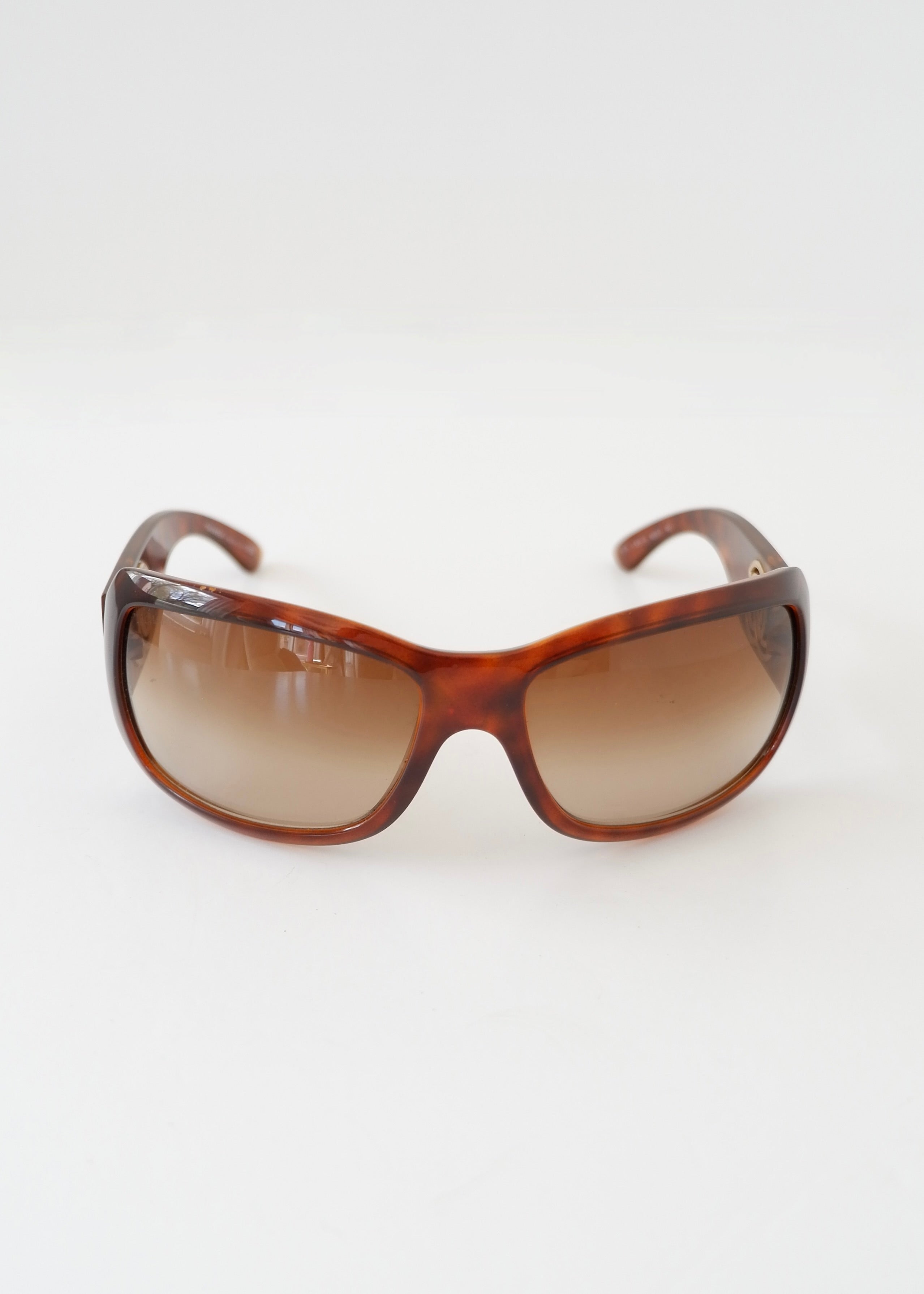 Authentic Preowned Chanel Brown Tortoise Square Frame CC Logo Sunglasses