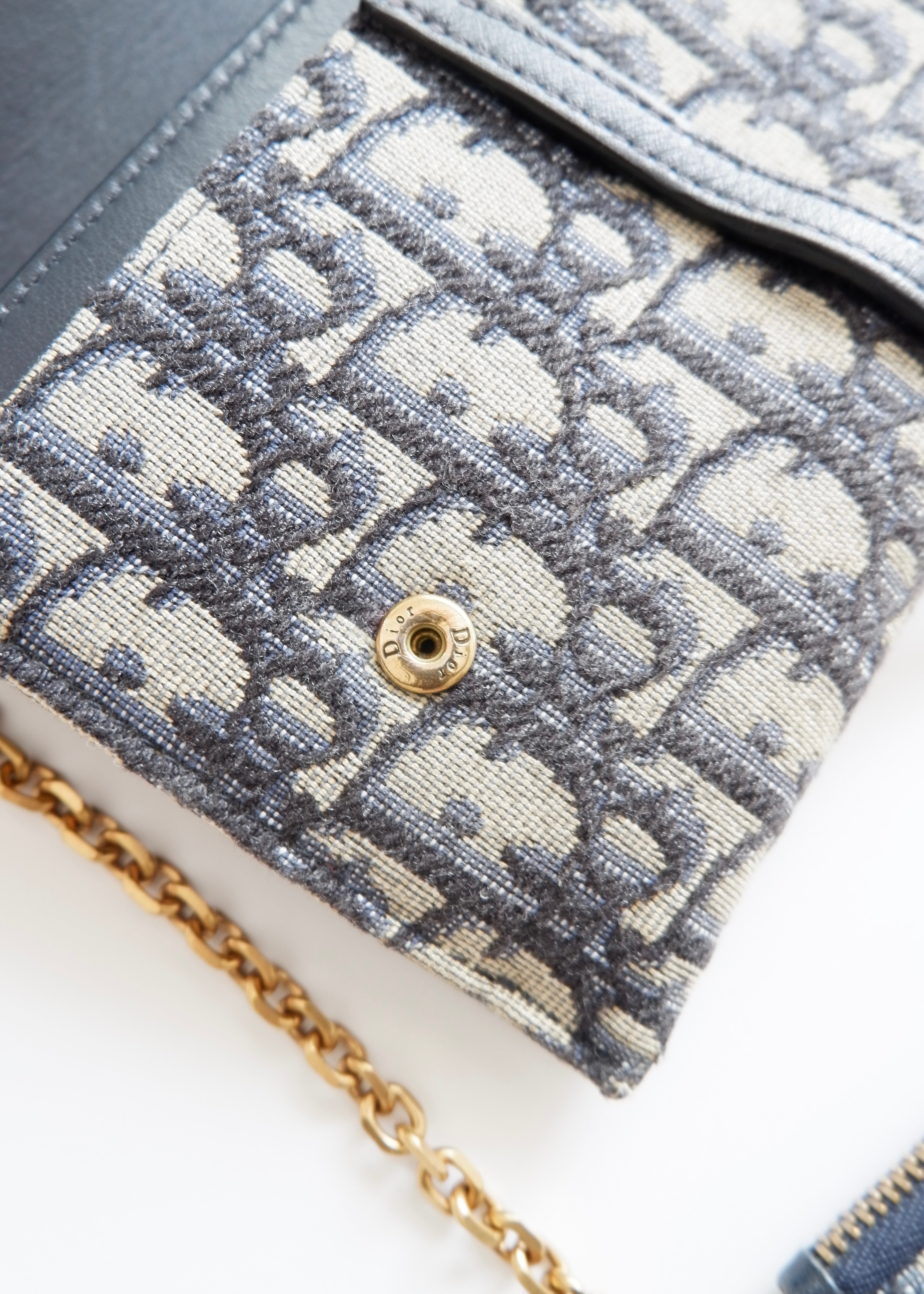 Authentic Preowned Dior Navy Oblique WOC Crossbody Bag