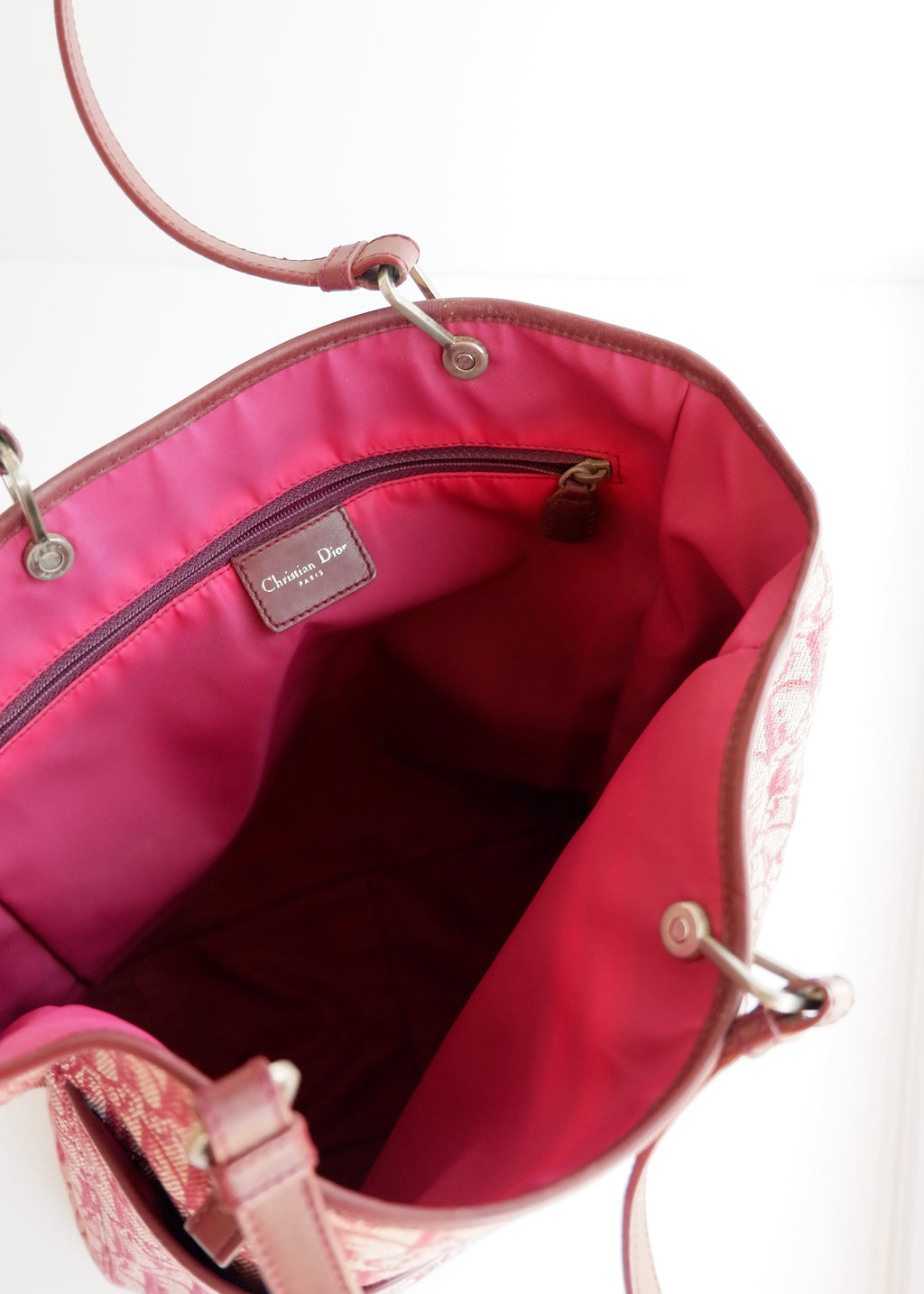 Sac fourre-tout Dior Oblique en toile rouge d'occasion authentique