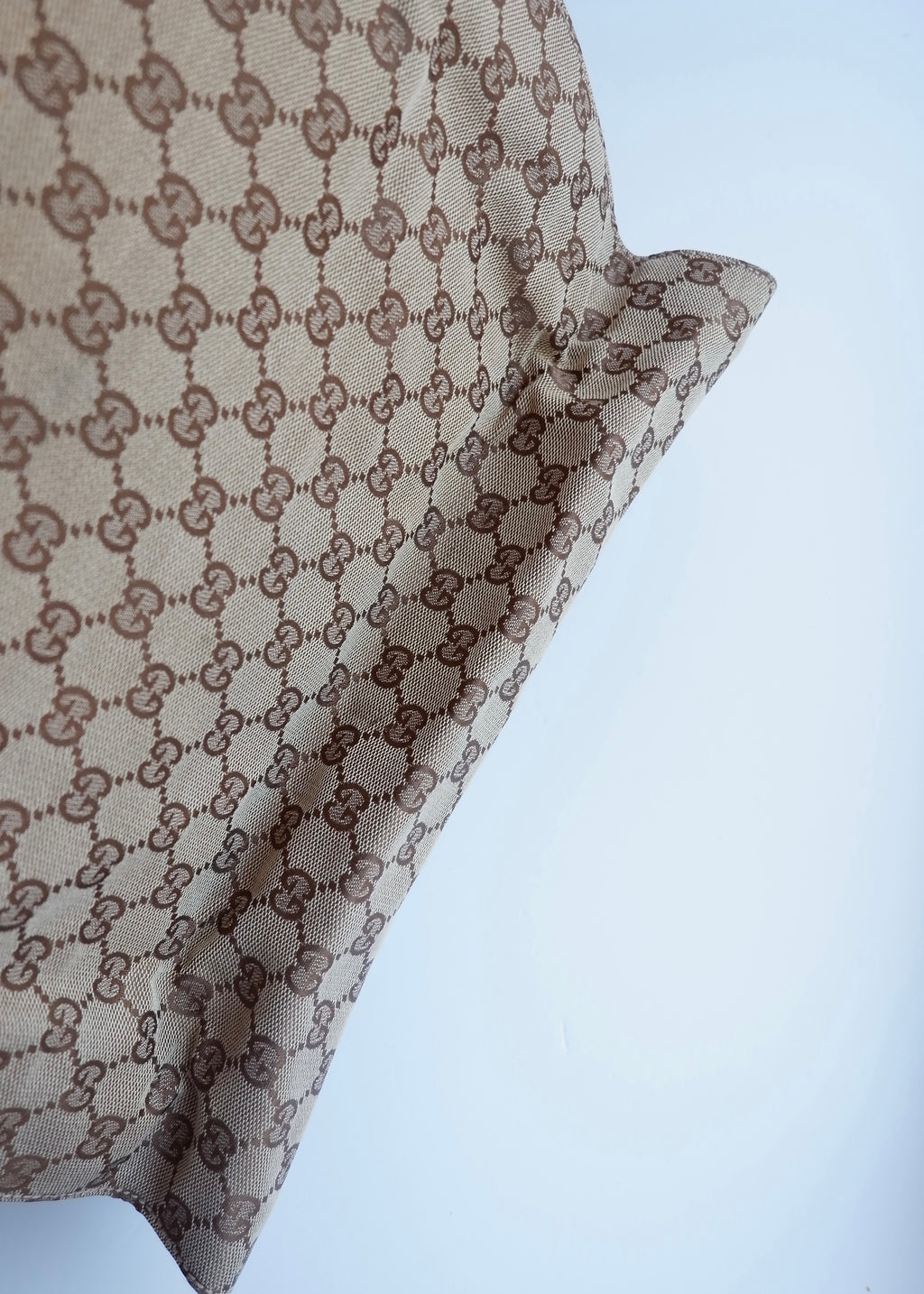 Sac fourre-tout Gucci d'occasion authentique en toile GG marron avec anse en cuir tressé