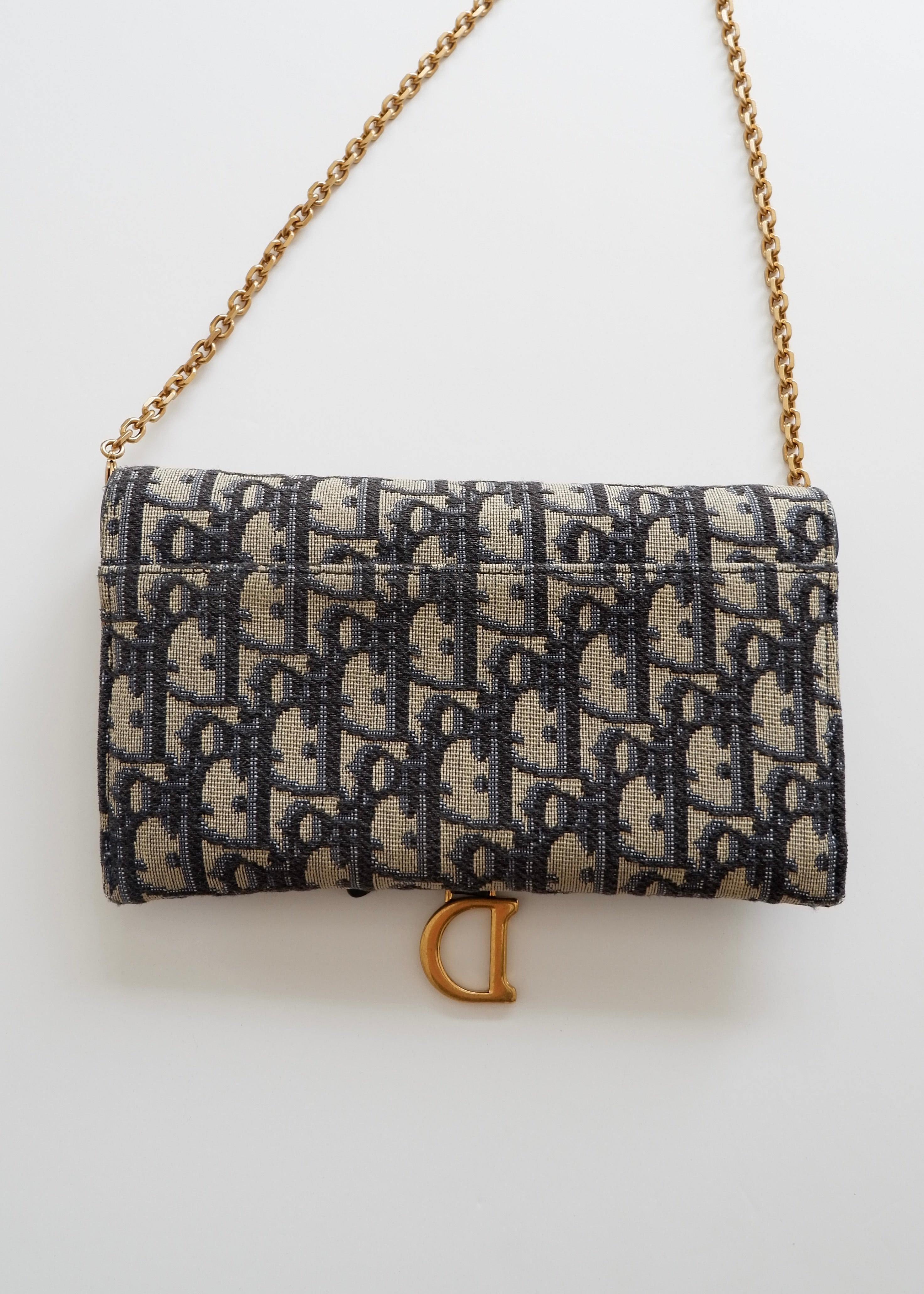 Authentic Preowned Dior Navy Oblique WOC Crossbody Bag