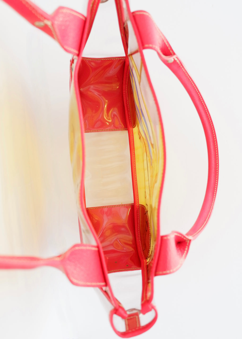 Preowned Prada Red Canvas/ PVC Summer Pattern Tote Bag