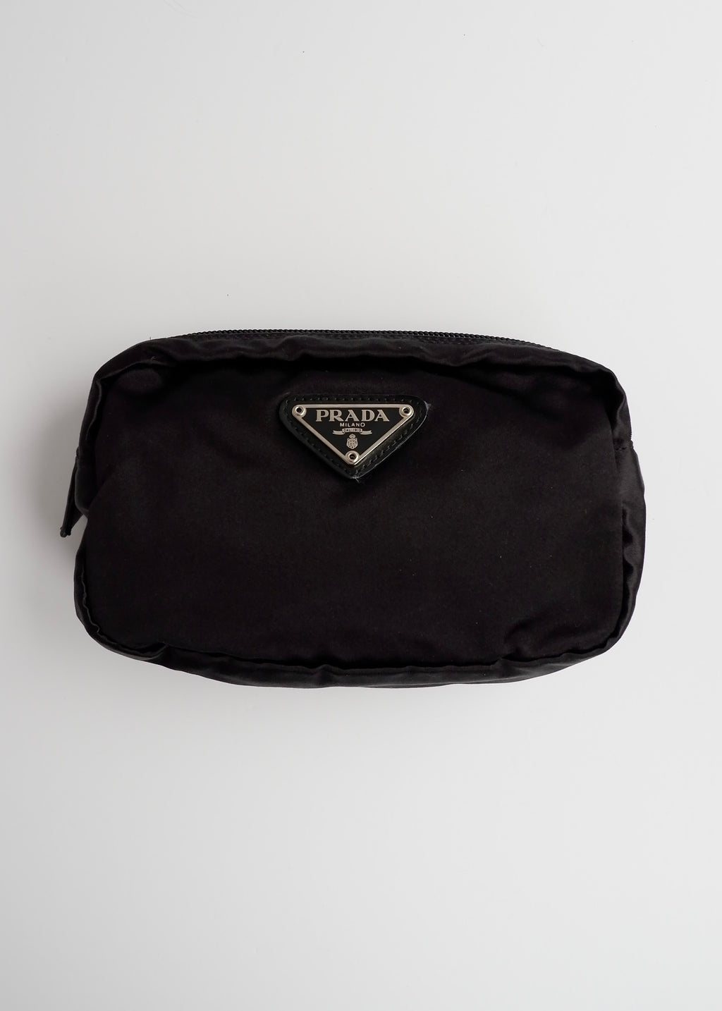 Authentique Mini Pochette Prada en Satin Noir de Seconde Main