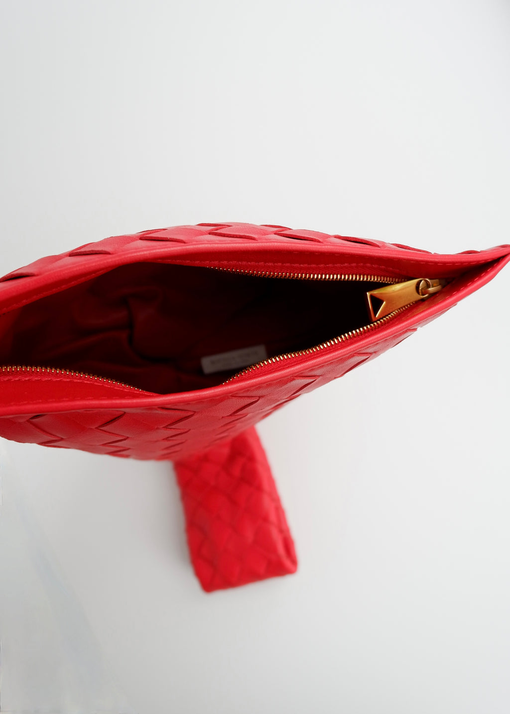 Authentic Preowned Bottega Veneta Red Woven Leather The Twist Bag