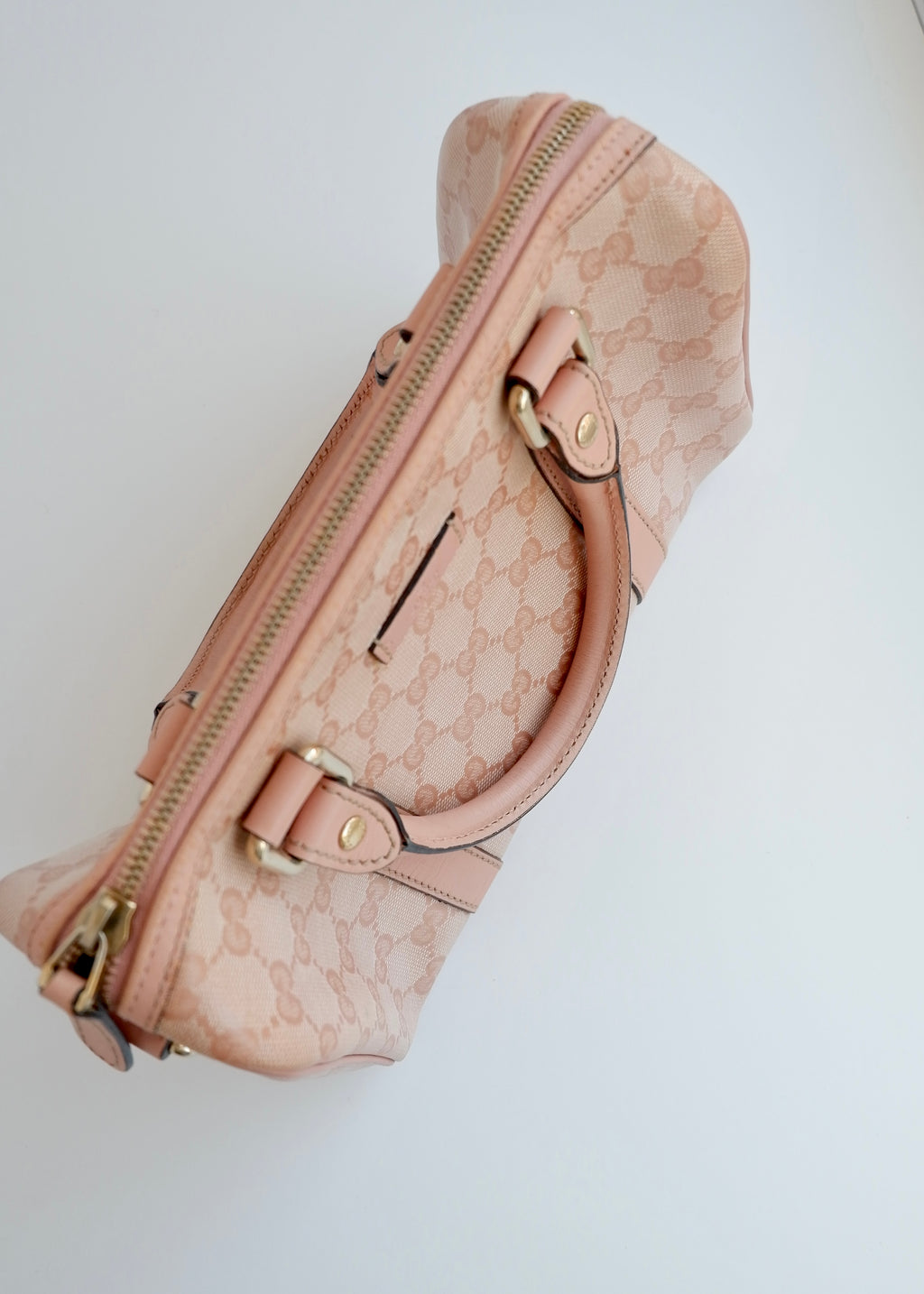 Authentic Preowned Gucci Pink GG Canvas Mini Boston Bag