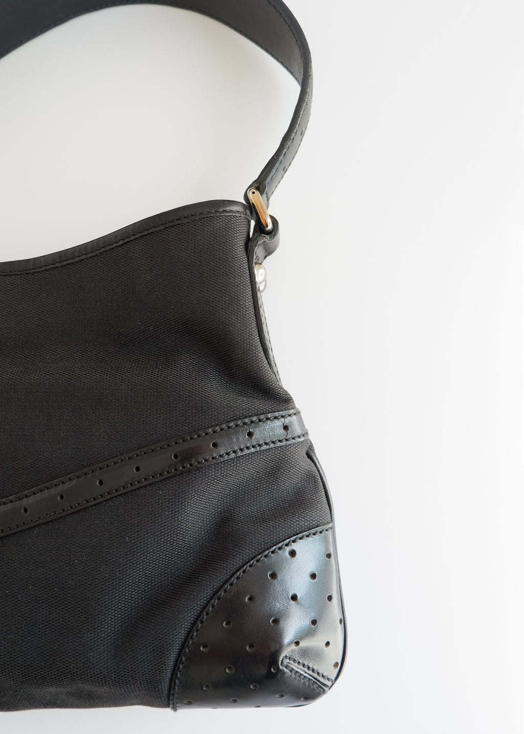 Authentic Preowned Gucci Black Canvas/Leather G Dollar Shoulder Bag