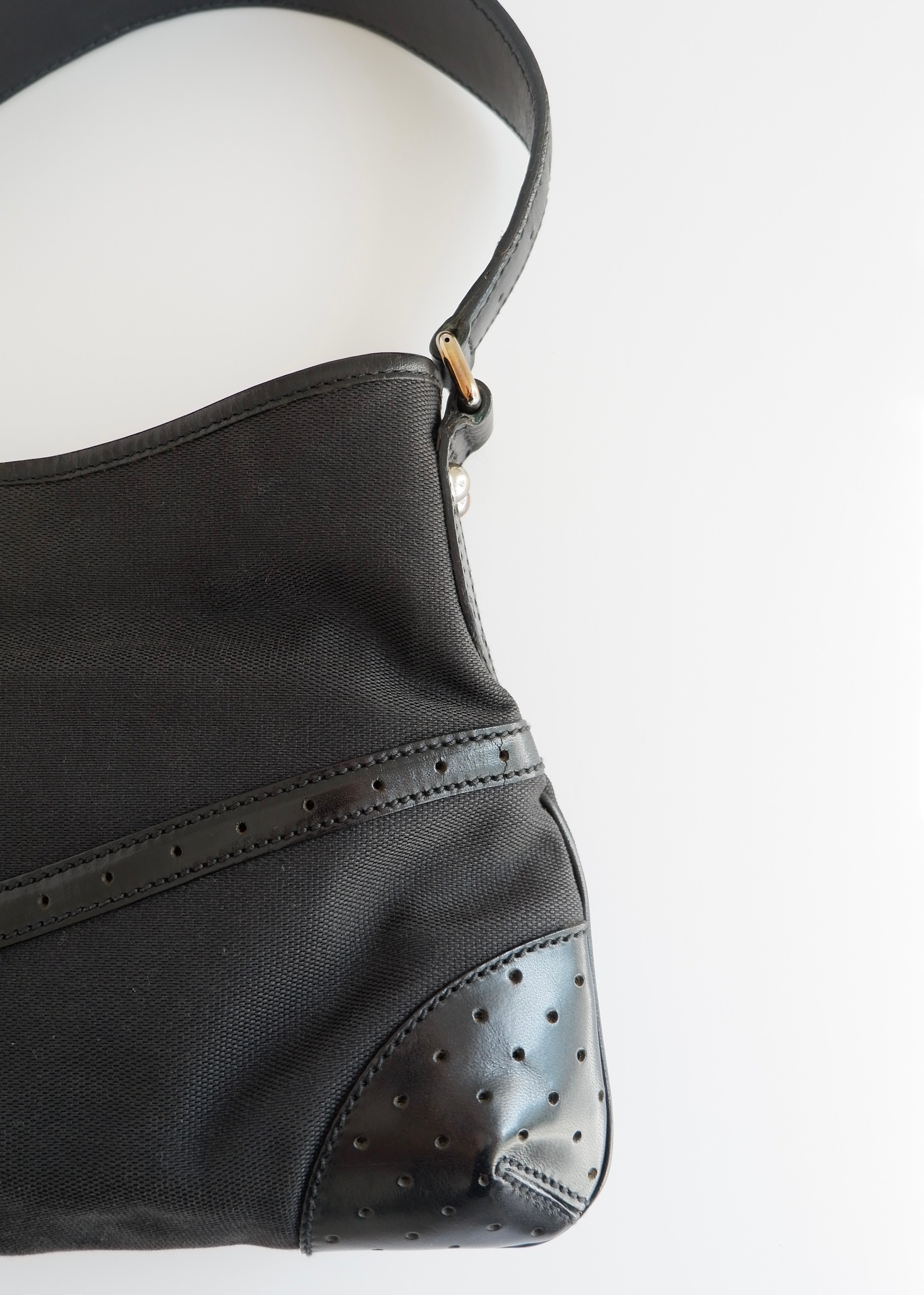 Authentic Preowned Gucci Black Canvas/Leather G Dollar Shoulder Bag