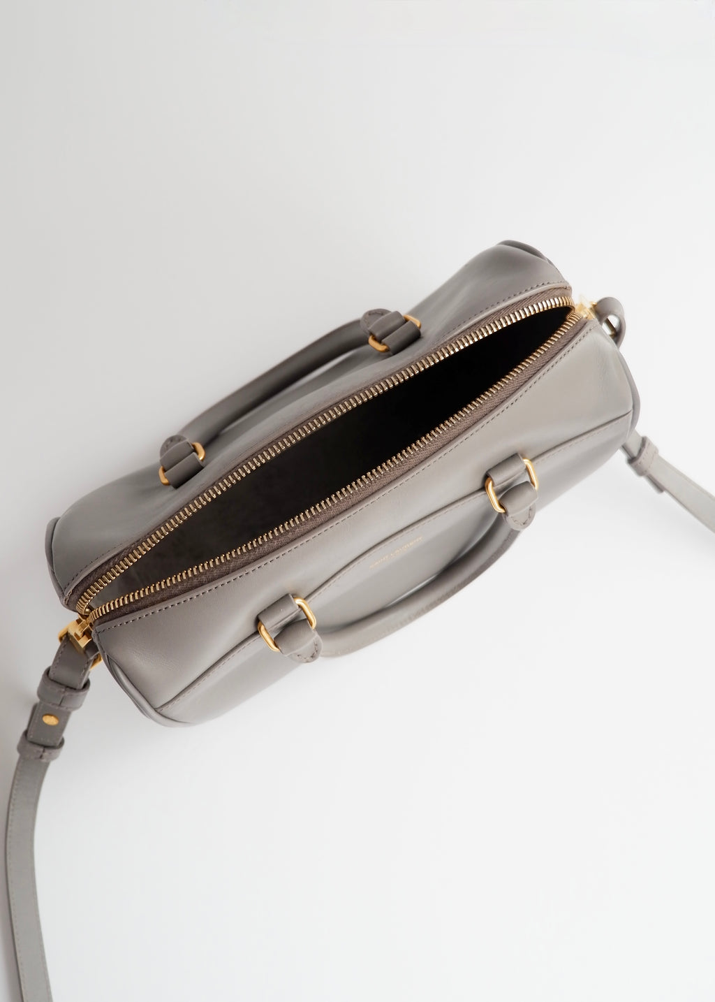 Authentic Preowned Saint Laurent Grey Leather Baby Two Way Duffle