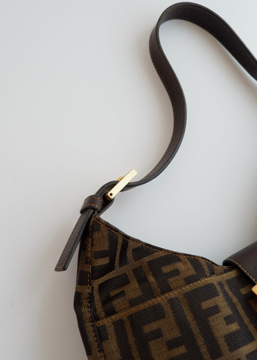 Authentic Preowned Fendi Brown Canvas Zucca Hobo Shoulder Bag