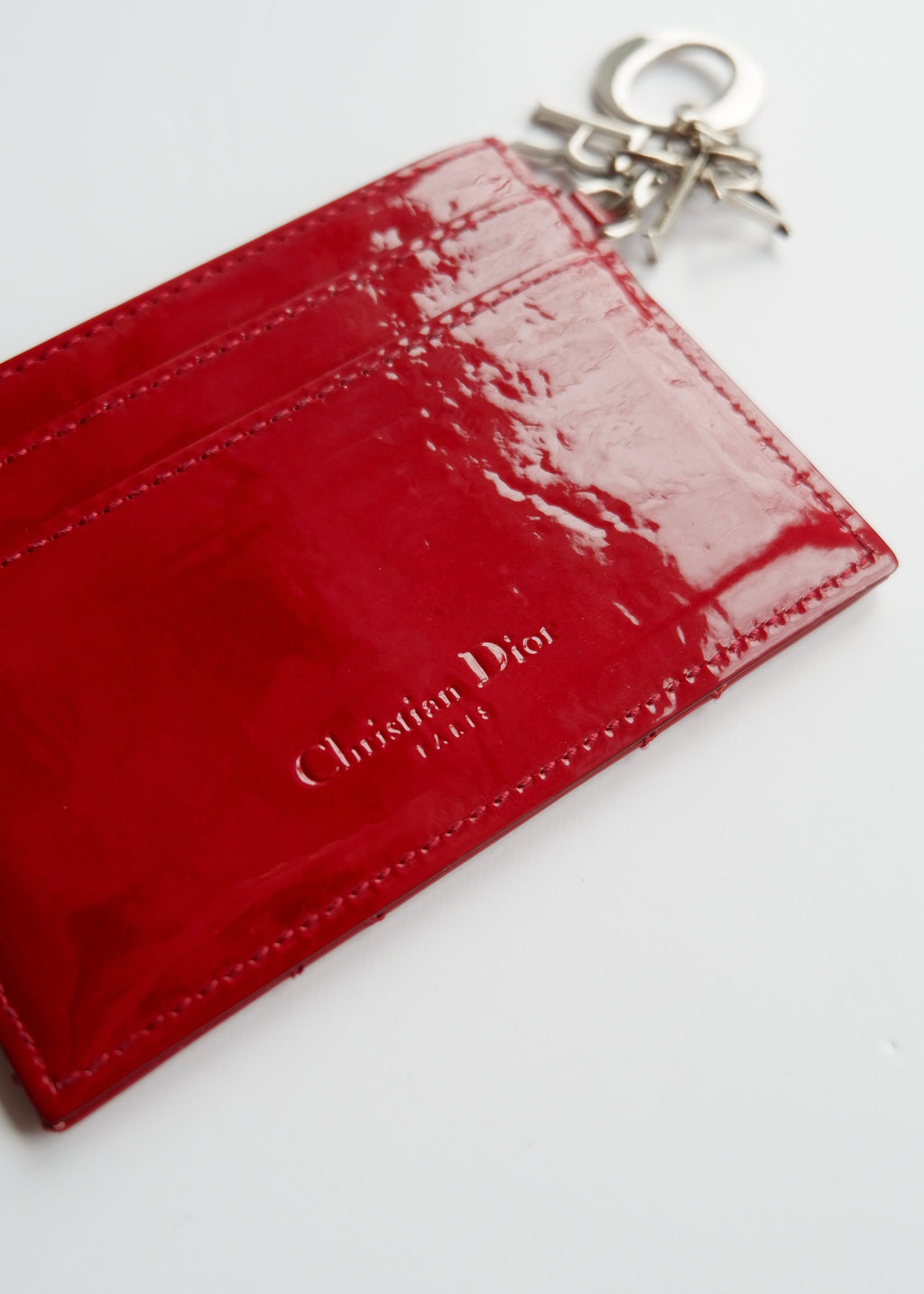 Authentic Preowned Dior Red Patent Leather Card Holder