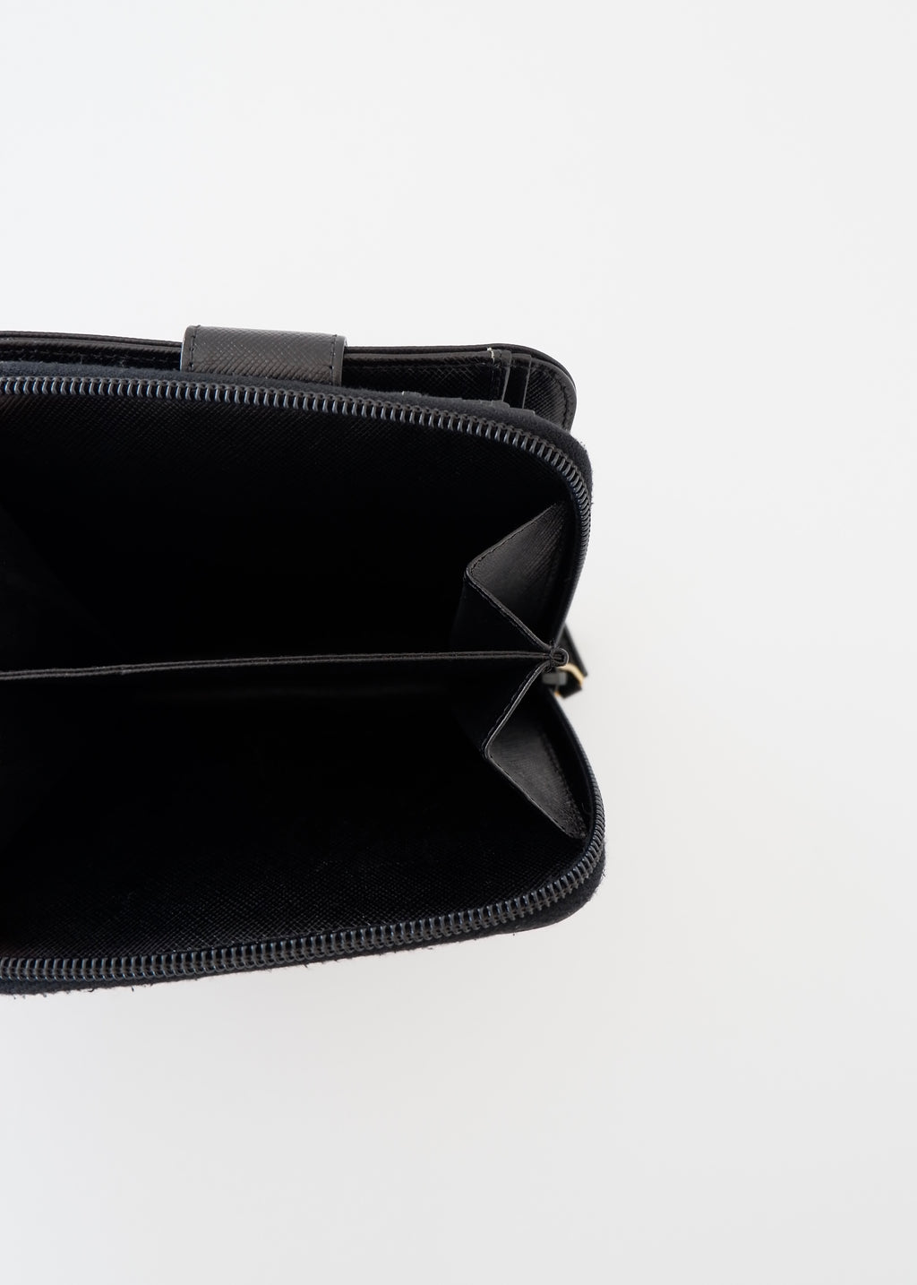 Authentic Preowned Prada Black Saffiano Leather Compact Zip Around Wallet
