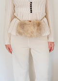 Preowned Chloé Brown Leather/ Fur Georgia Belt Bag