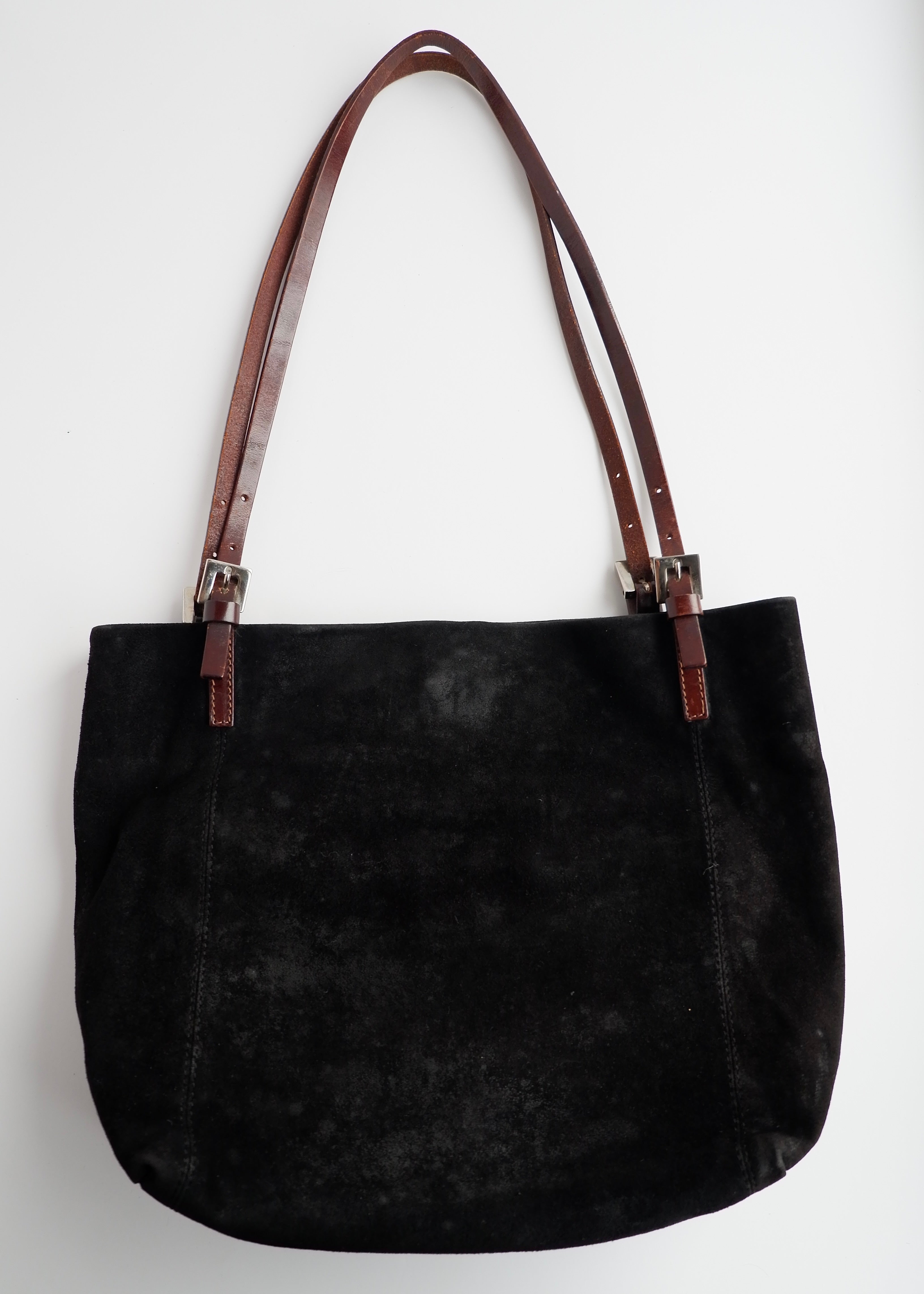 Authentic Preowned Fendi Black Suede Shoulder Bag