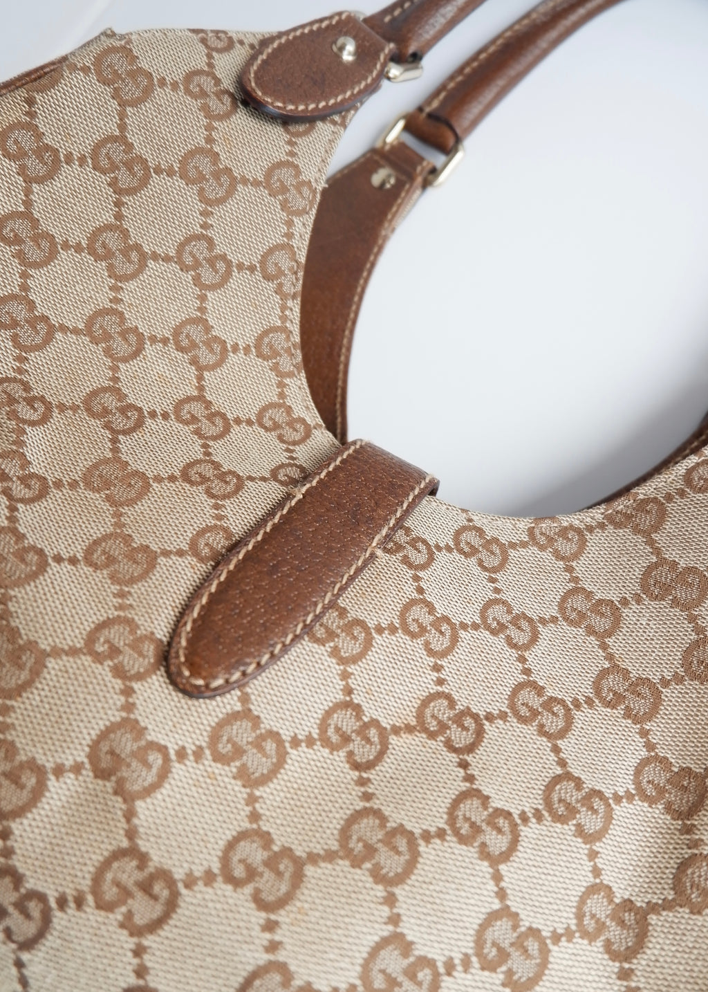 Preowned Gucci Brown GG Canvas Bardot Shoulder Bag