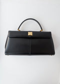 Preowned Vintage YSL Black Leather Top Handle Bag