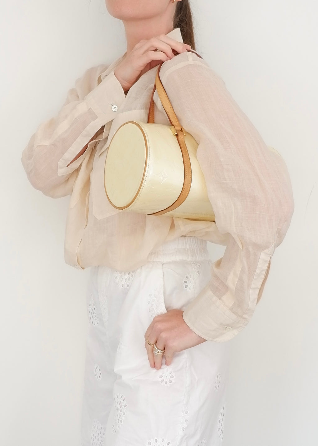 Preowned Louis Vuitton Monogram Vernis Perle Bedford Shoulder Bag